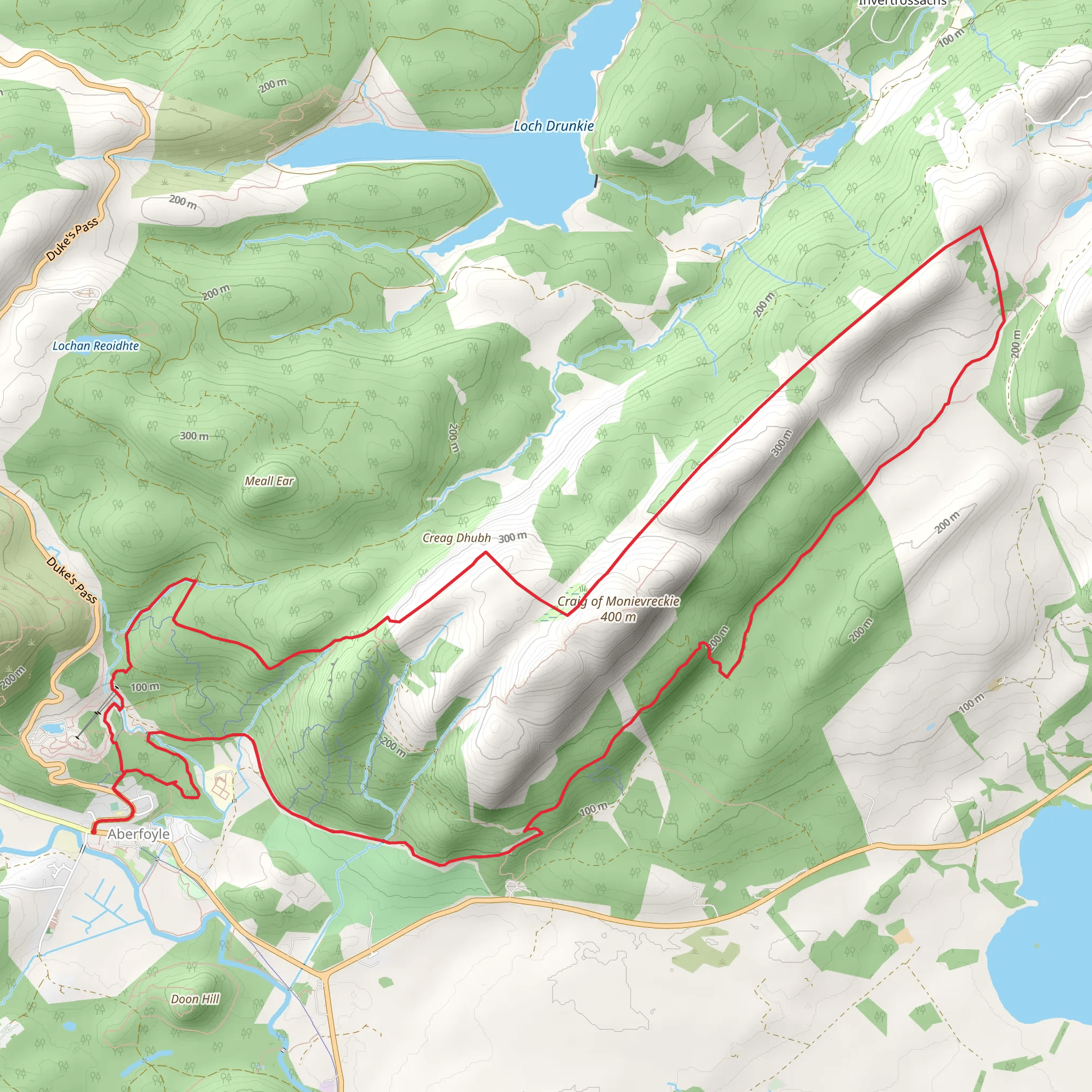 Aberfoyle and Menteith Hills Loop mobile static map