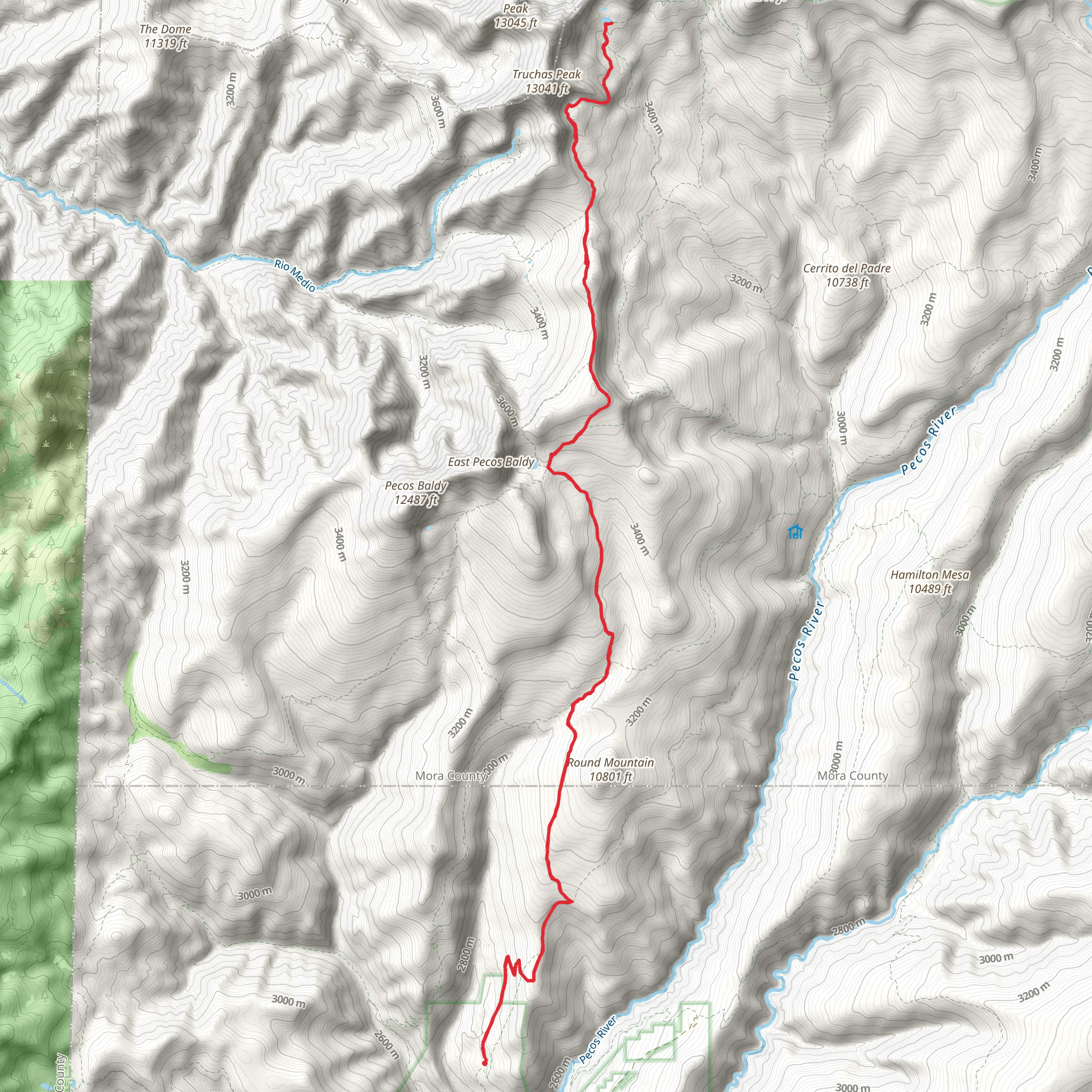 Truchas Lake via Beatty's Trail mobile static map
