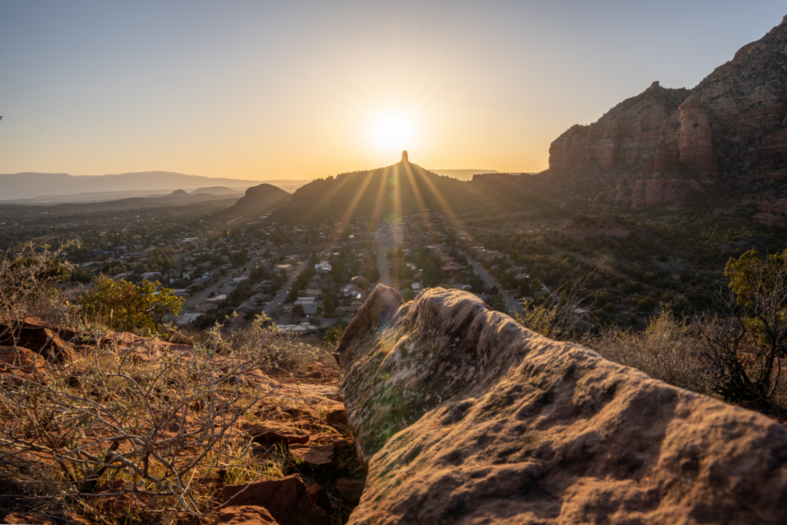An image depicting the trail Lower Chimney Rock Trail and its surrounding area.
