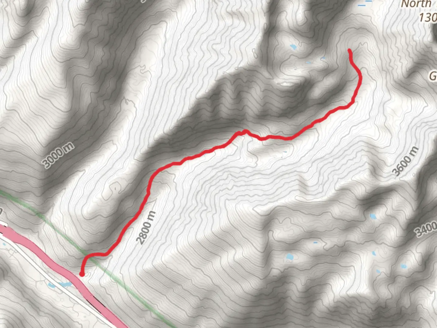 An image depicting the trail Bighorn Trail and its surrounding area.