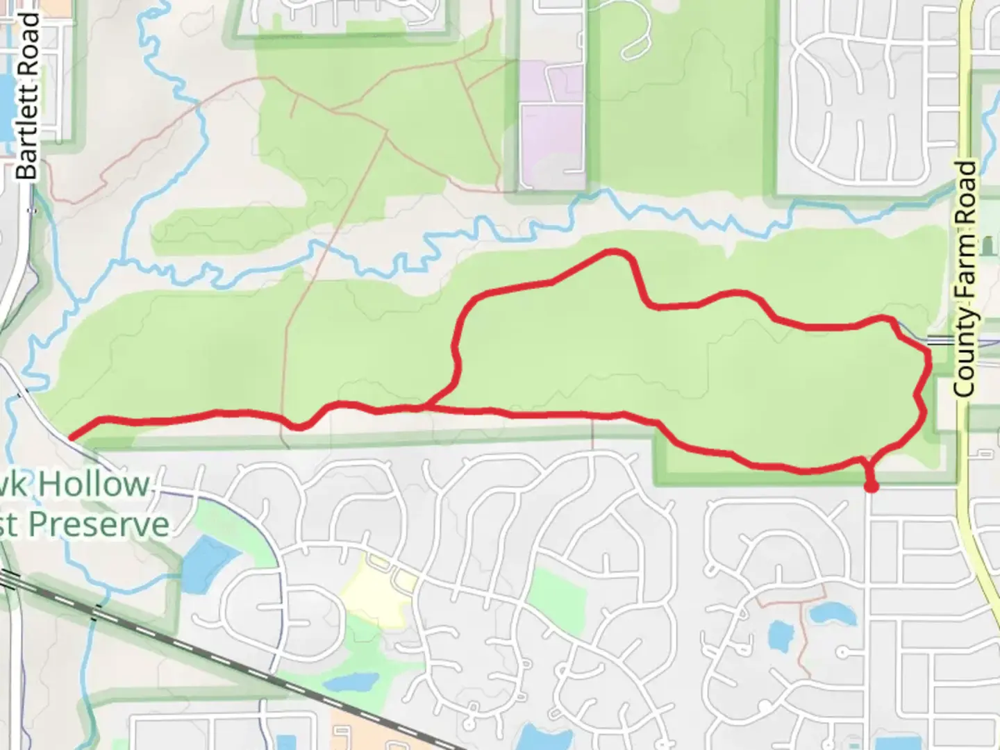 An image depicting the trail North Central DuPage Loop Trail and its surrounding area.