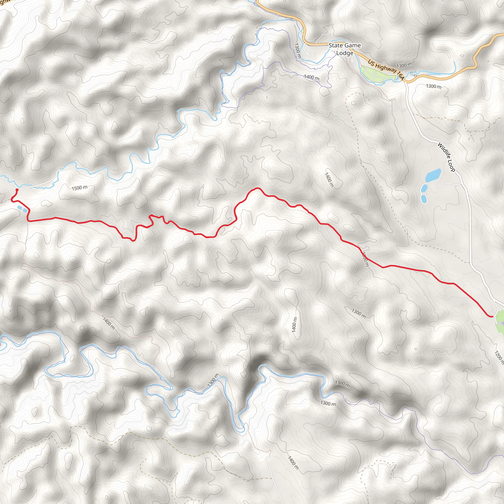 Barnes Canyon Trail Out and Back mobile static map