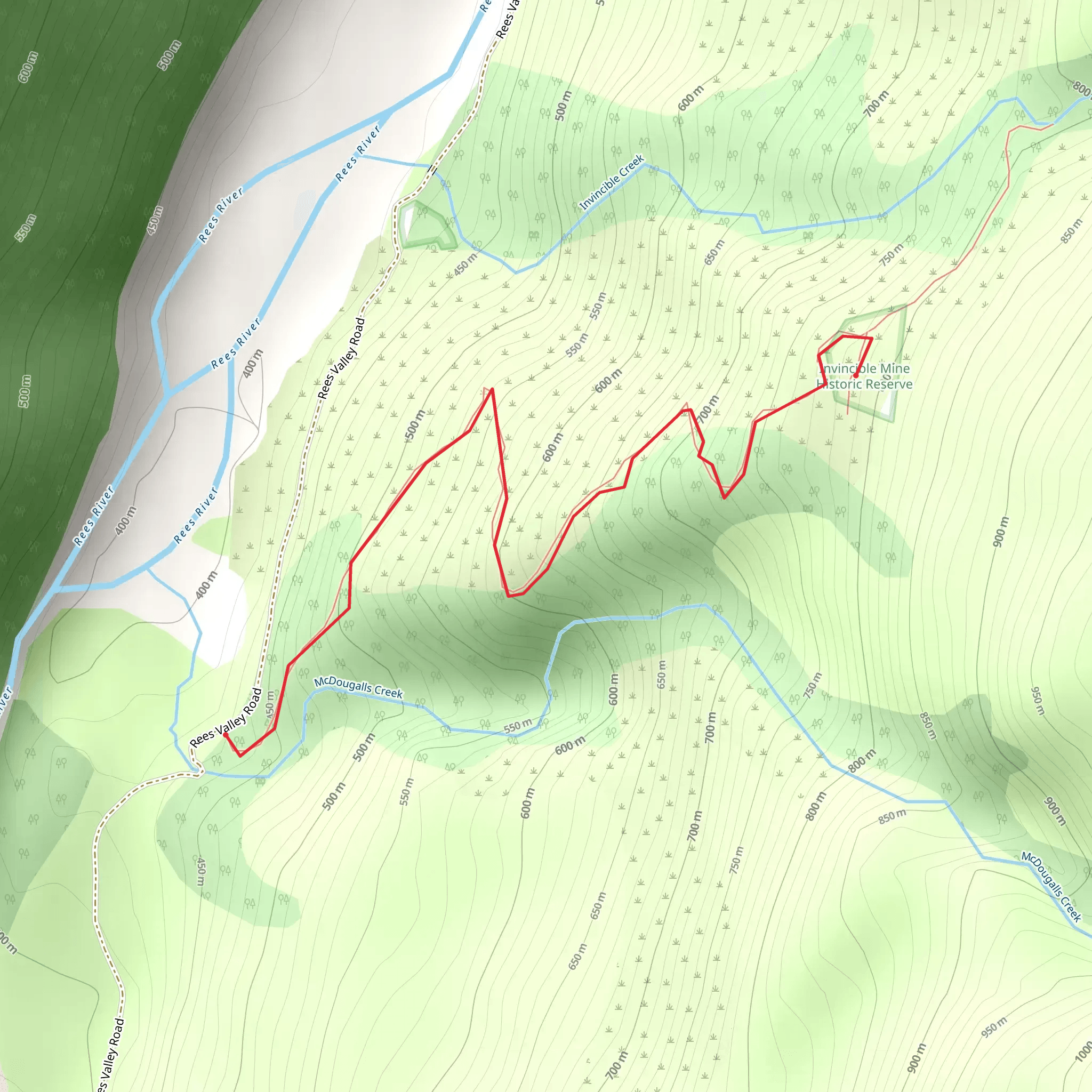 Invincible Gold Mine Track mobile static map