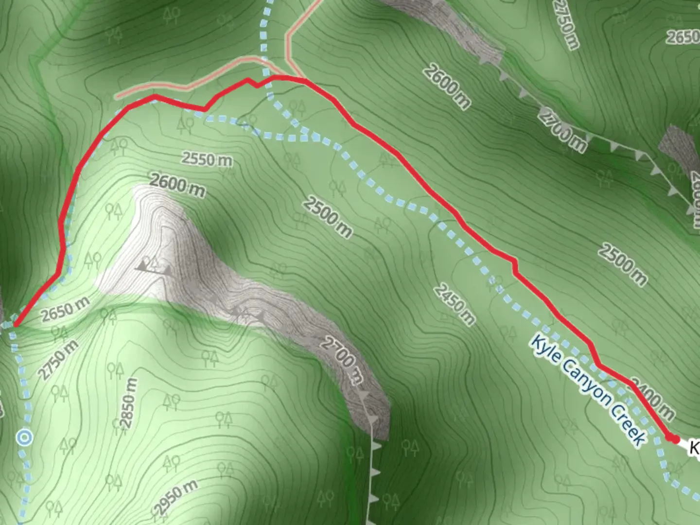 An image depicting the trail Big Falls via Mary Jane Falls Trail and its surrounding area.