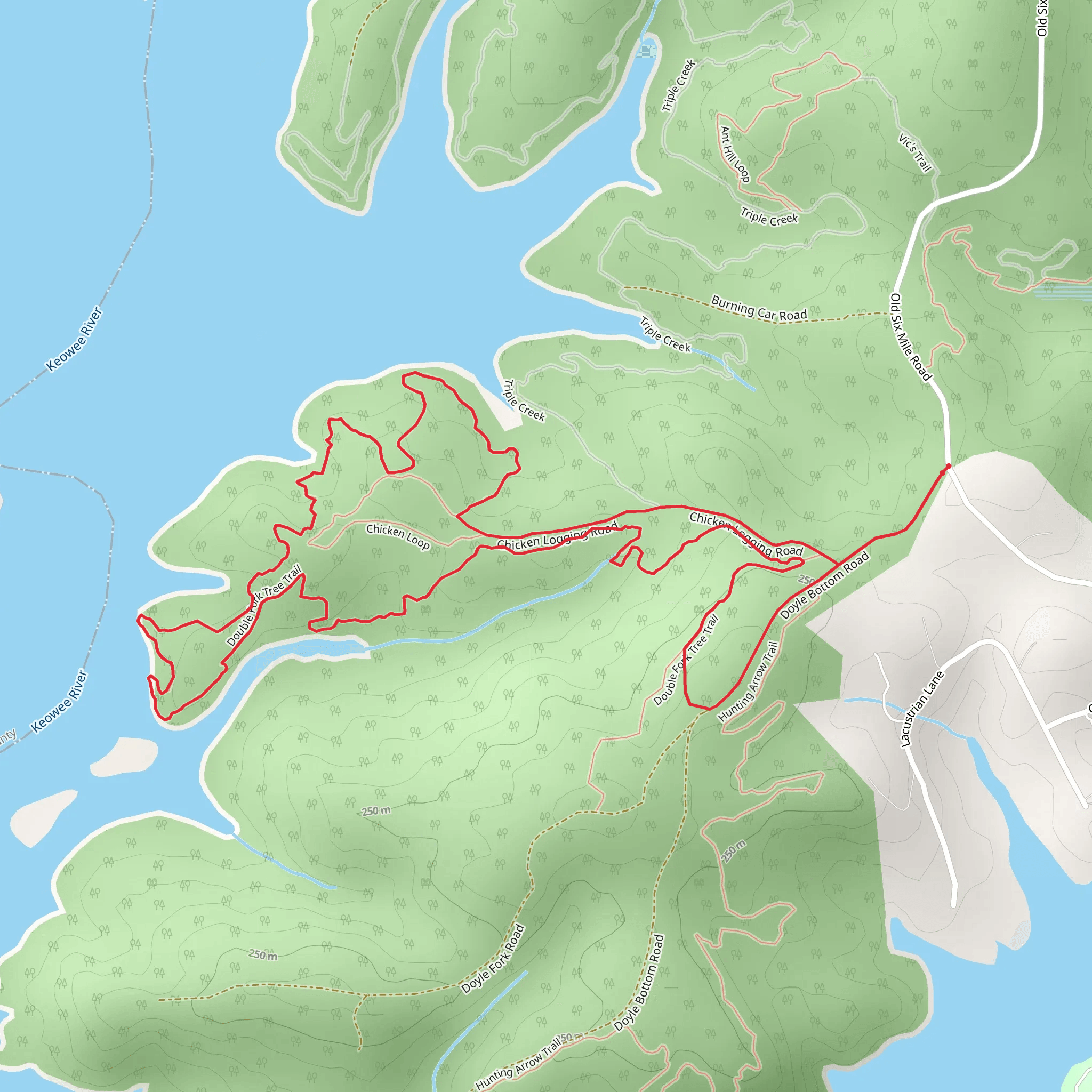 Double Fork Tree Loop Trail mobile static map