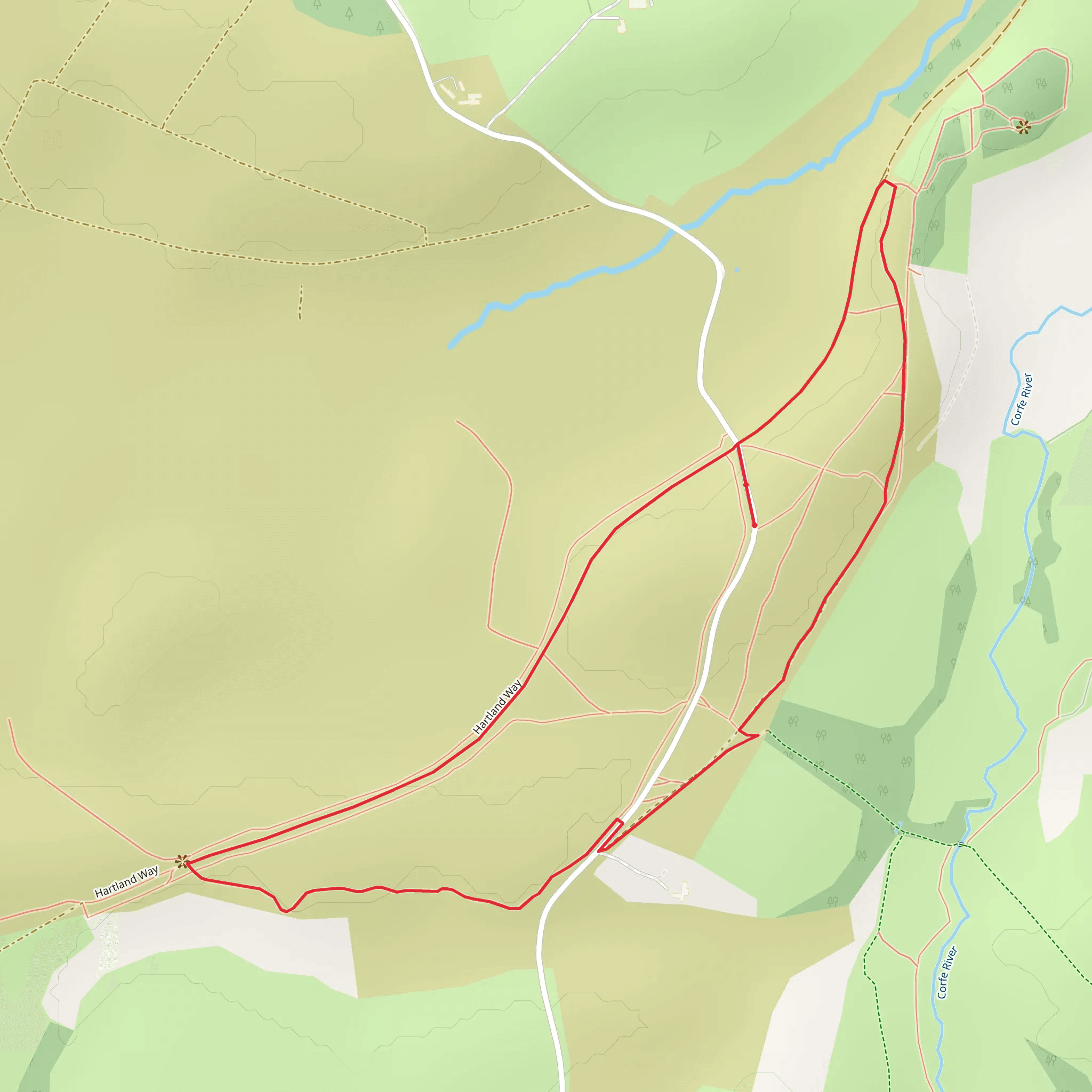 Hartland Moor Loop mobile static map