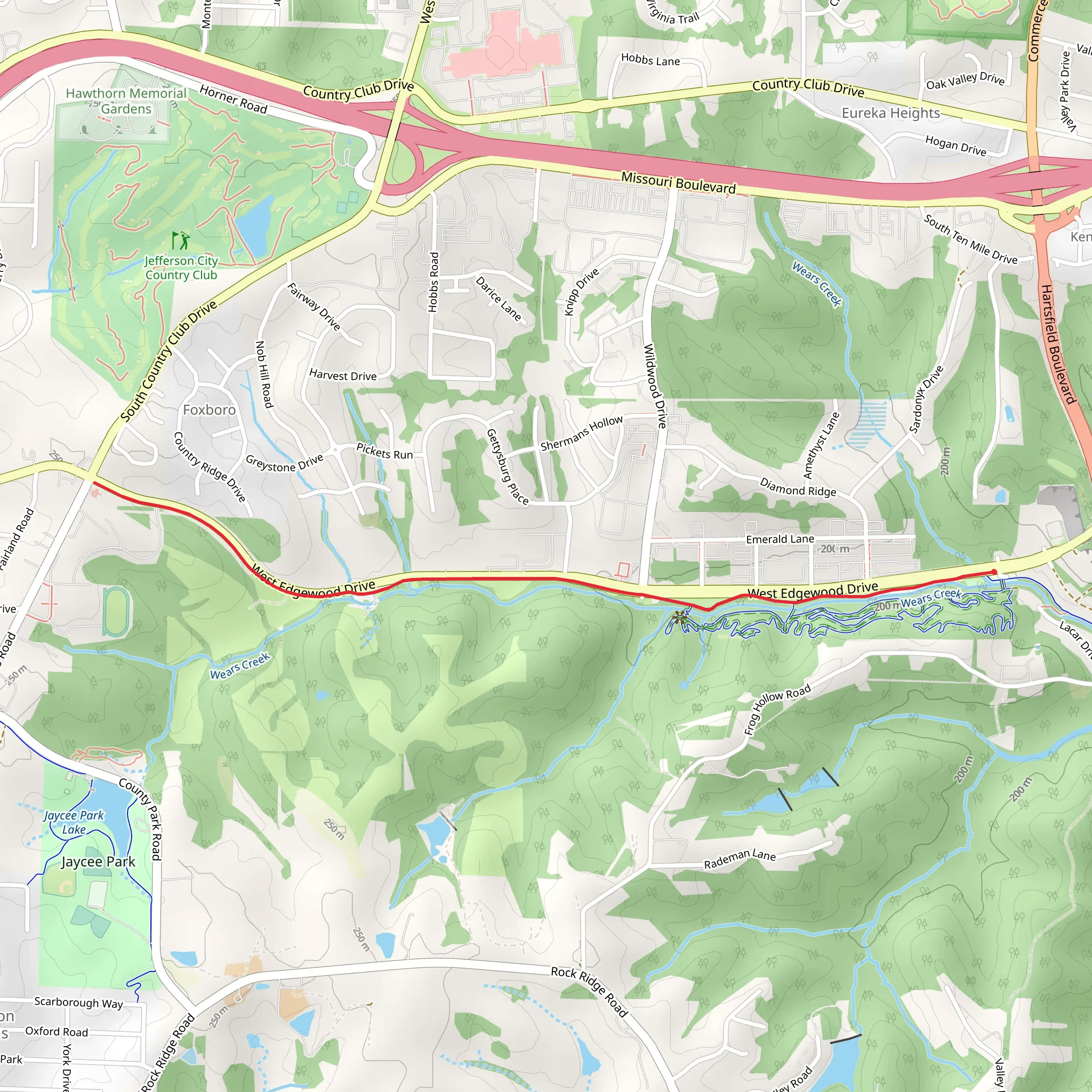 West Edgewood and Greenway Walk mobile static map