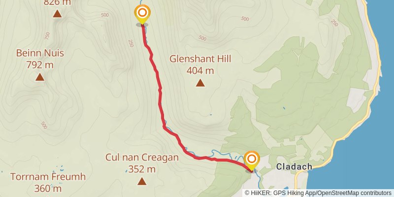 A'Chir Ridge Loop via Beinn a' Chliabhain stage 2 Map