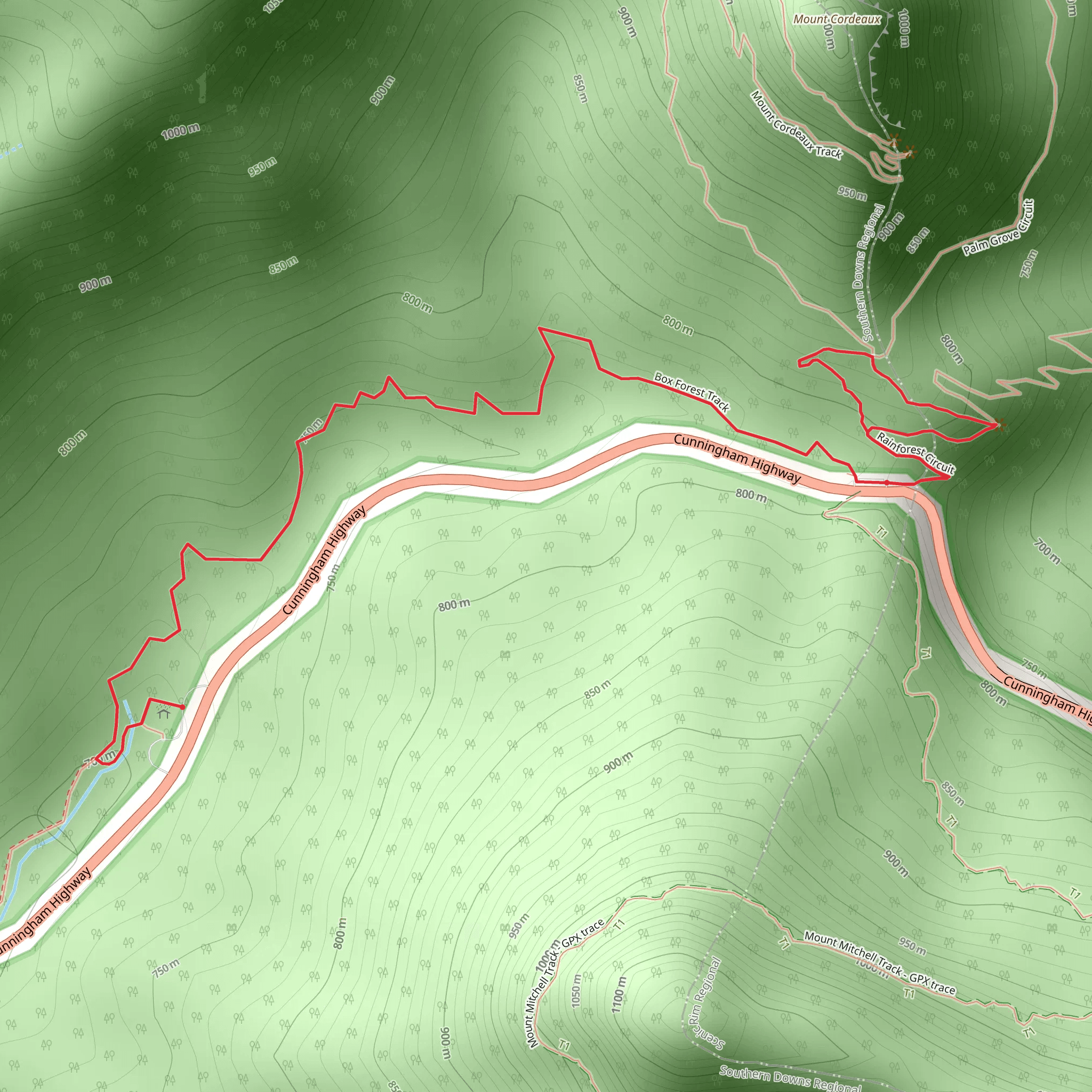 Box Forest Track mobile static map