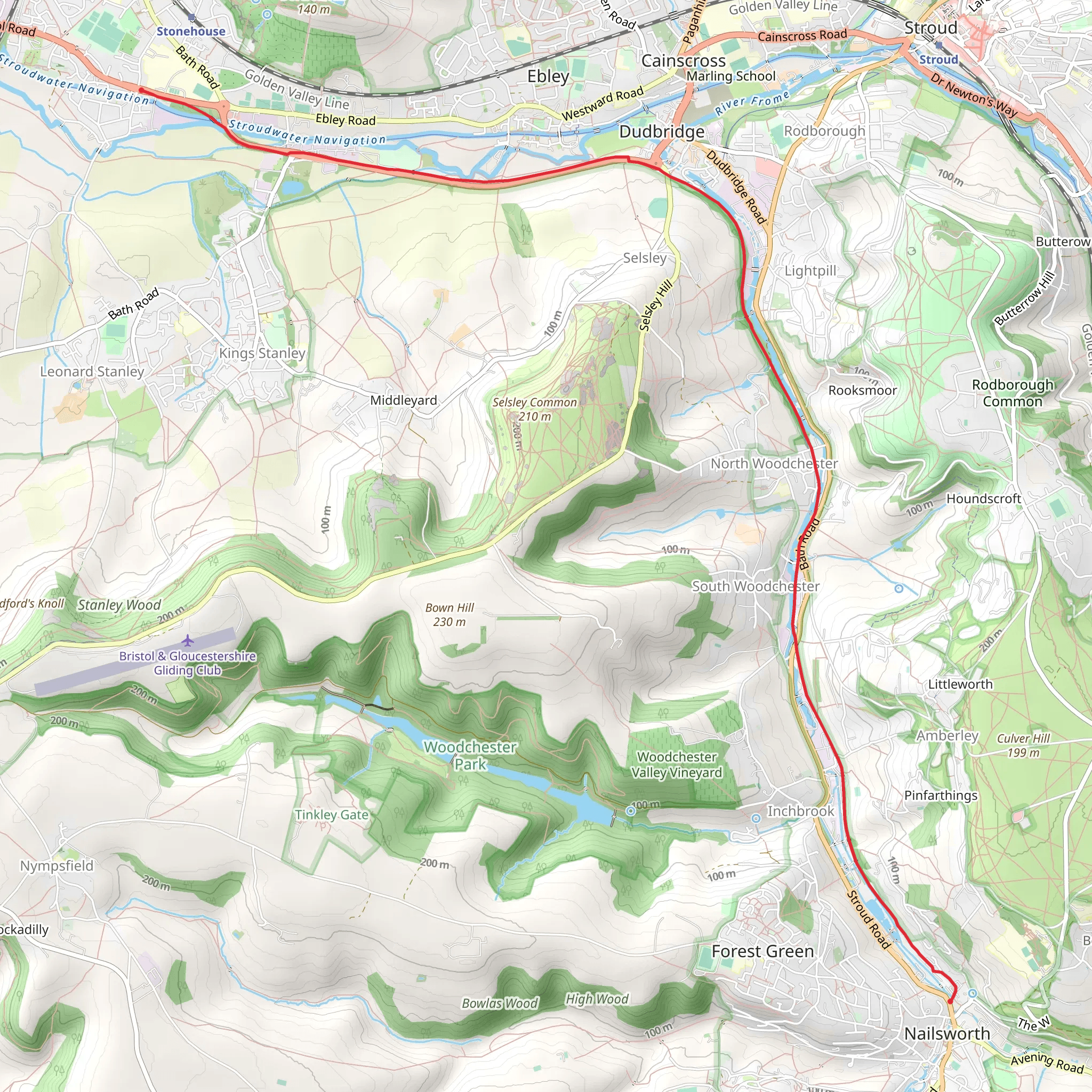 Stroud Valleys Trail mobile static map