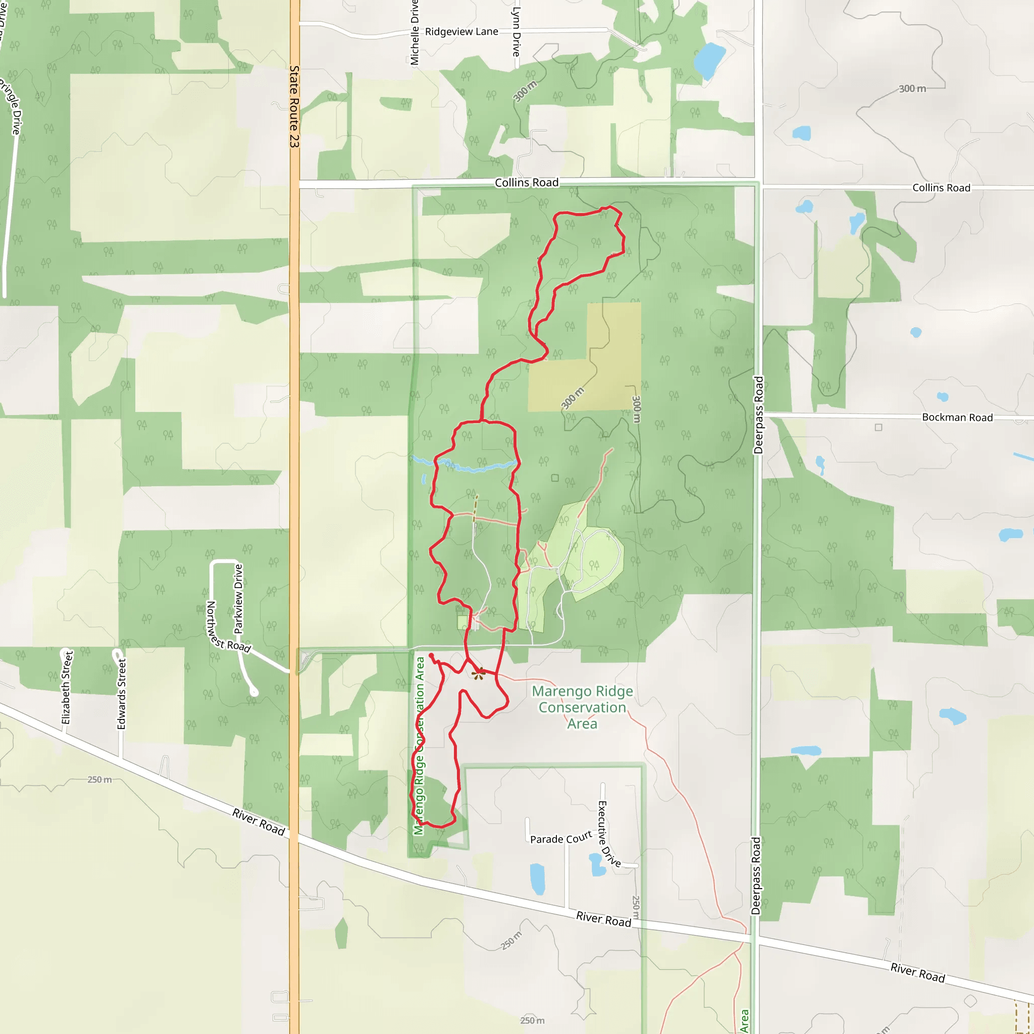 Thomas Woods Campsite - Entrance Road mobile static map