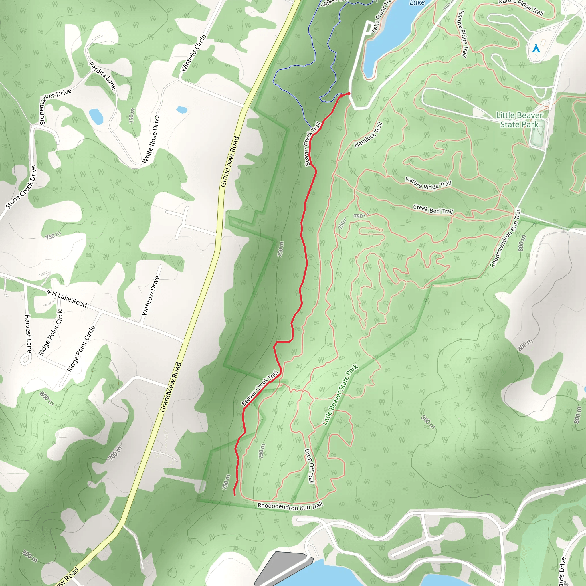 Beaver Creek Trail mobile static map