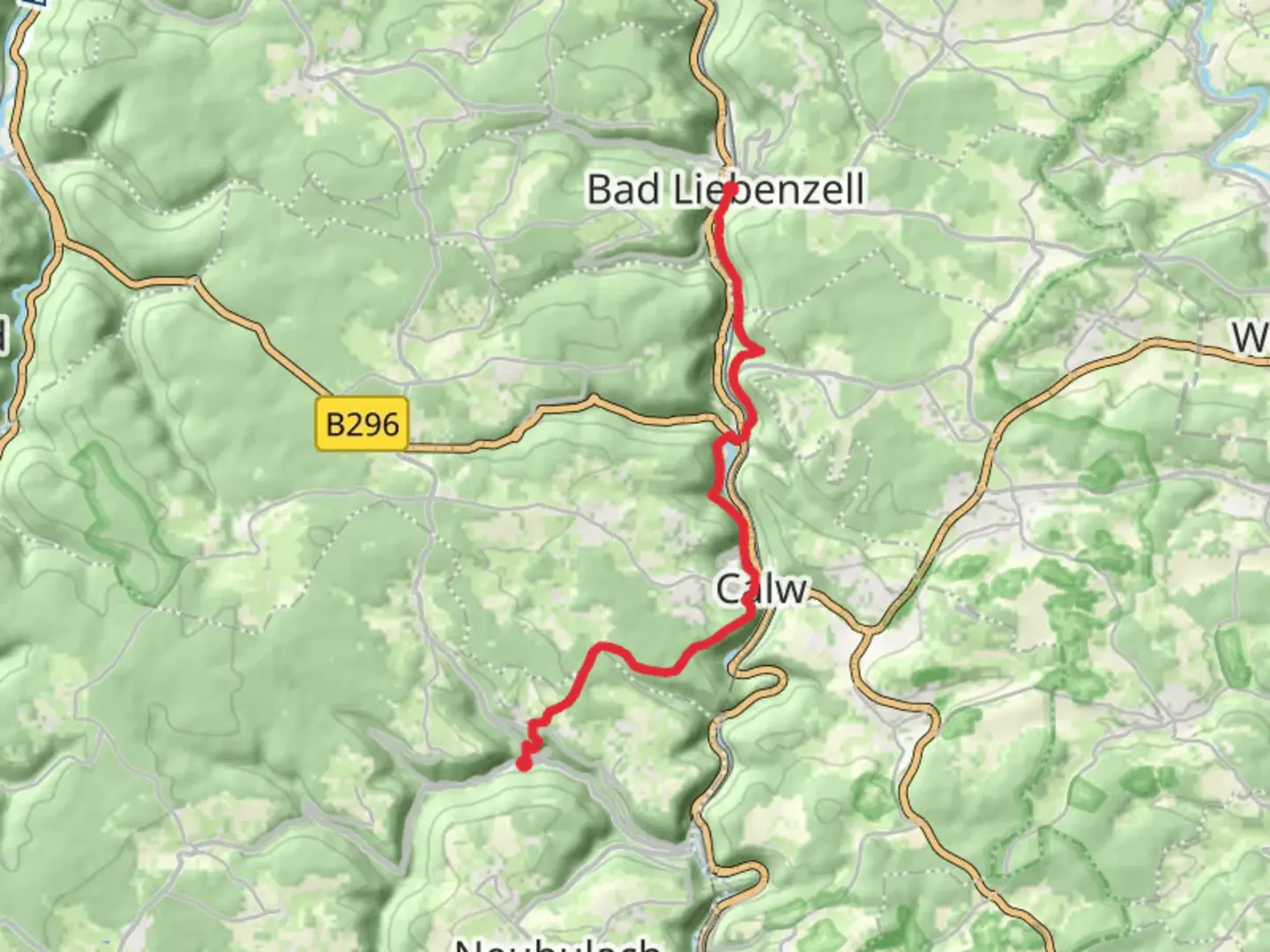 An image depicting the trail Bad Liebenzell to Teinachtal Walk and its surrounding area.