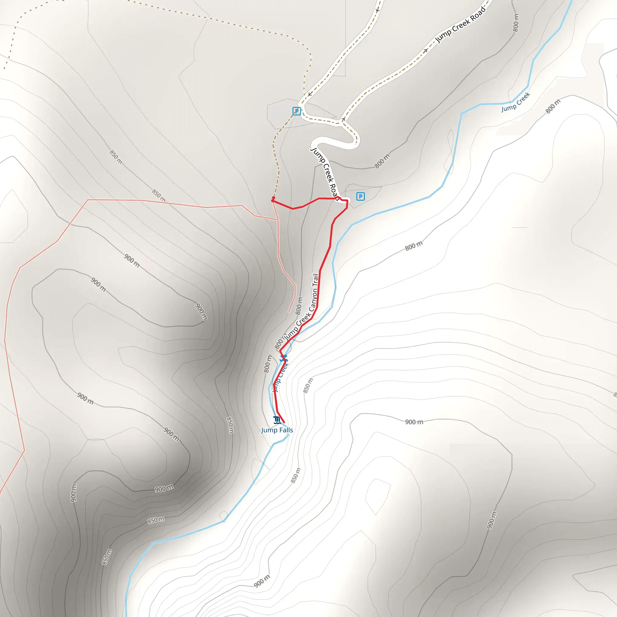 Jump Creek Canyon Trail mobile static map