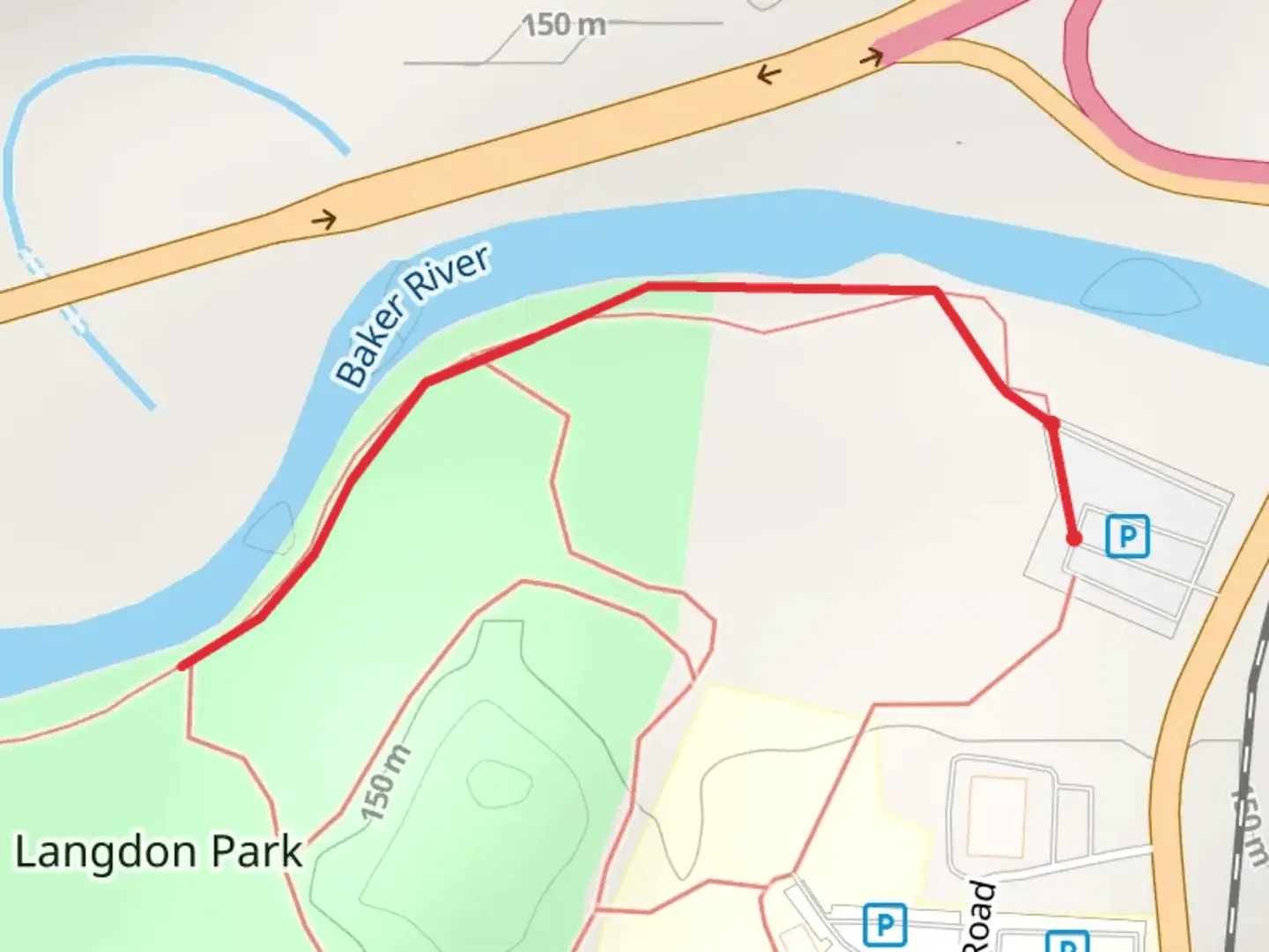 An image depicting the trail Langdon Park Trail and its surrounding area.