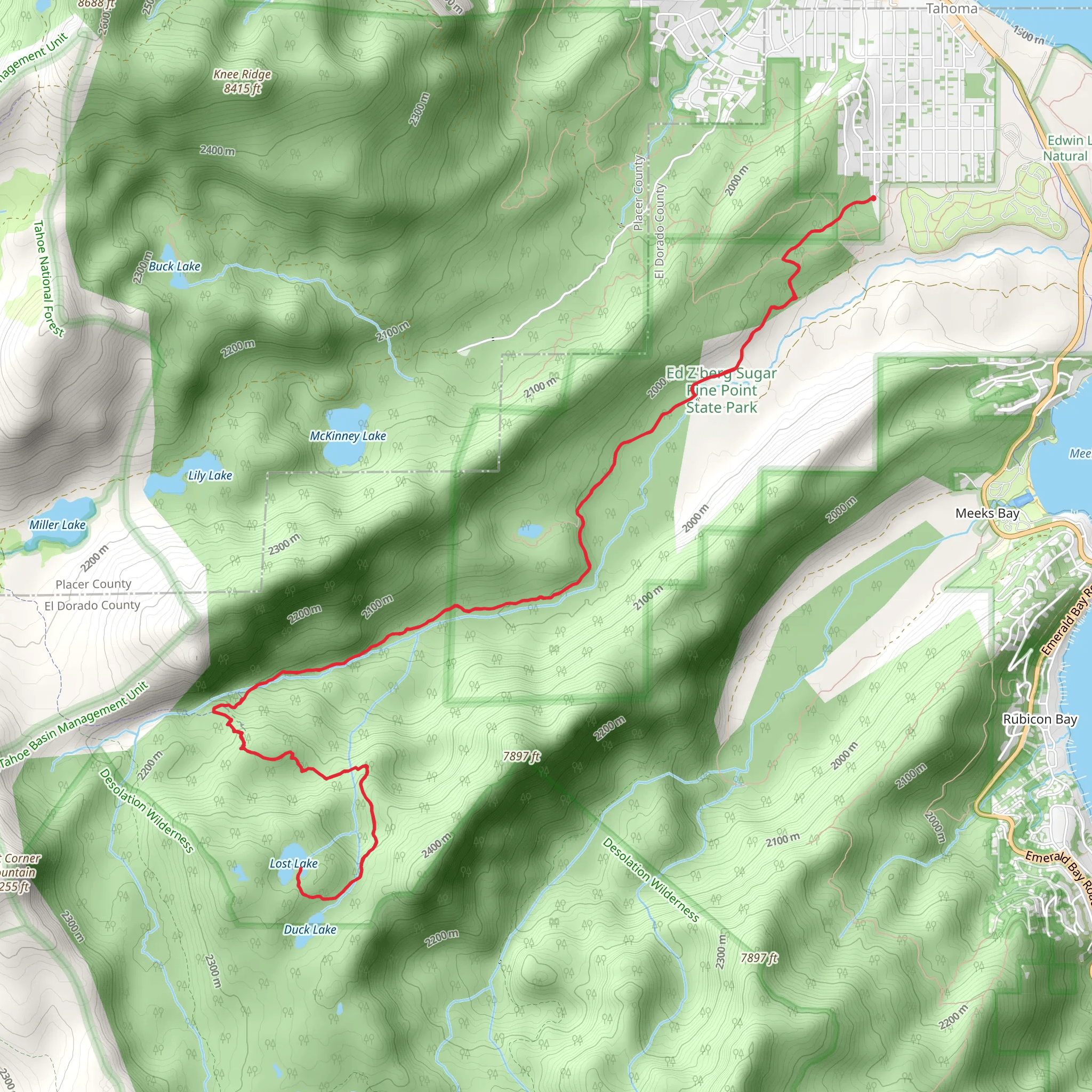 Lost Lake via North Fire Road mobile static map