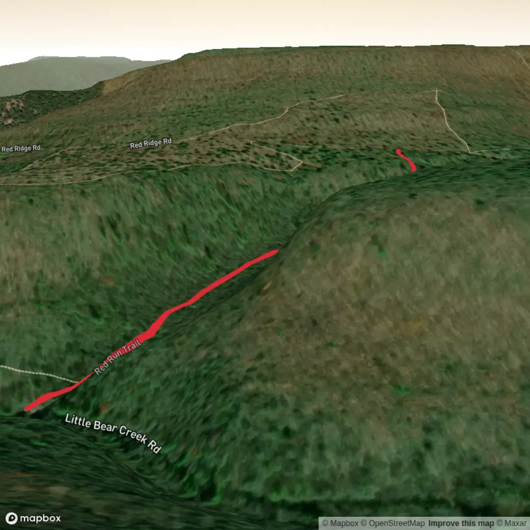 An image depicting the trail Red Run Trail and its surrounding area.
