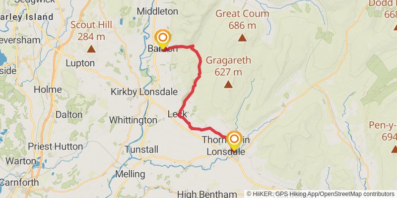 Howgills and Limestone Trail stage 5 Map