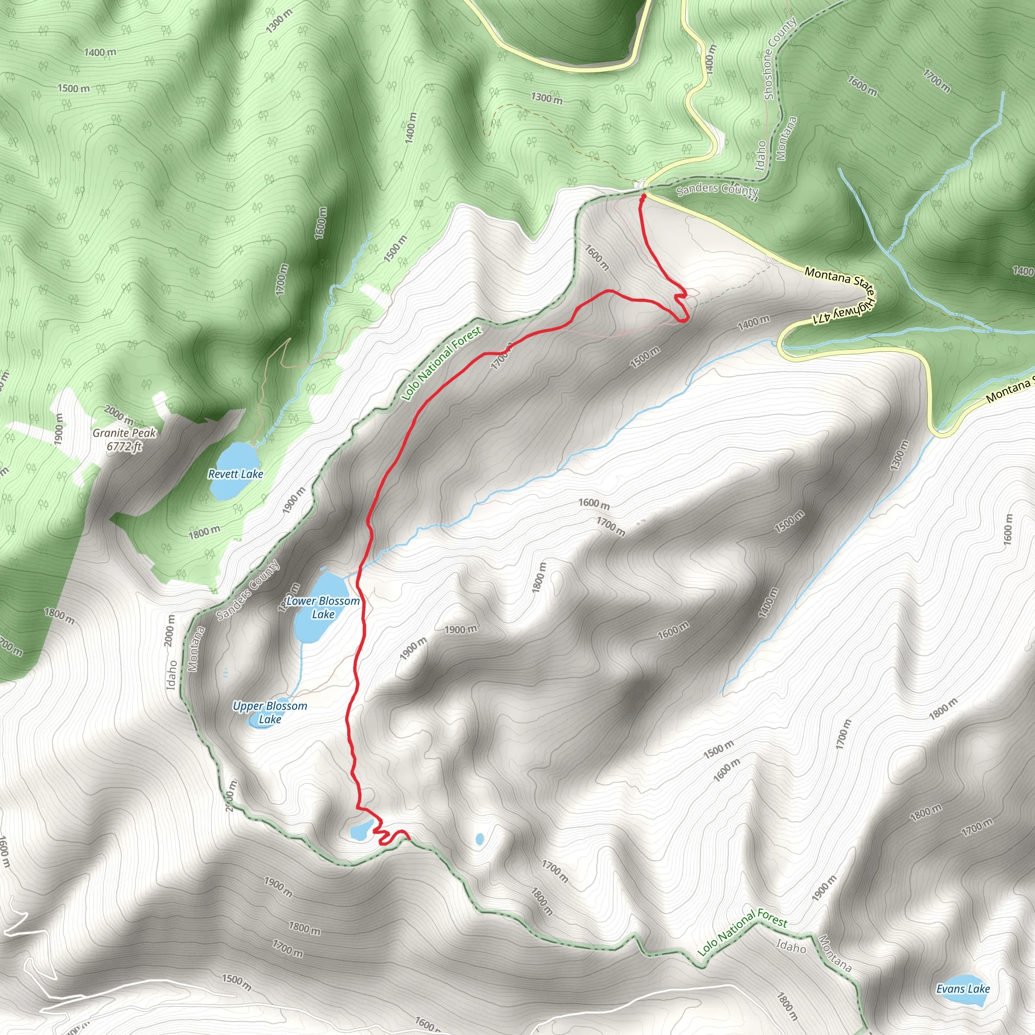 Blossom Lake Trail mobile static map