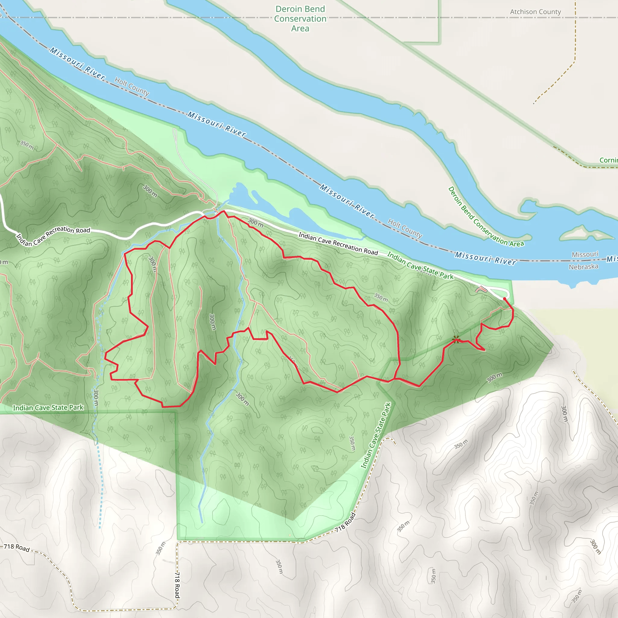 Loop along Missouri River mobile static map