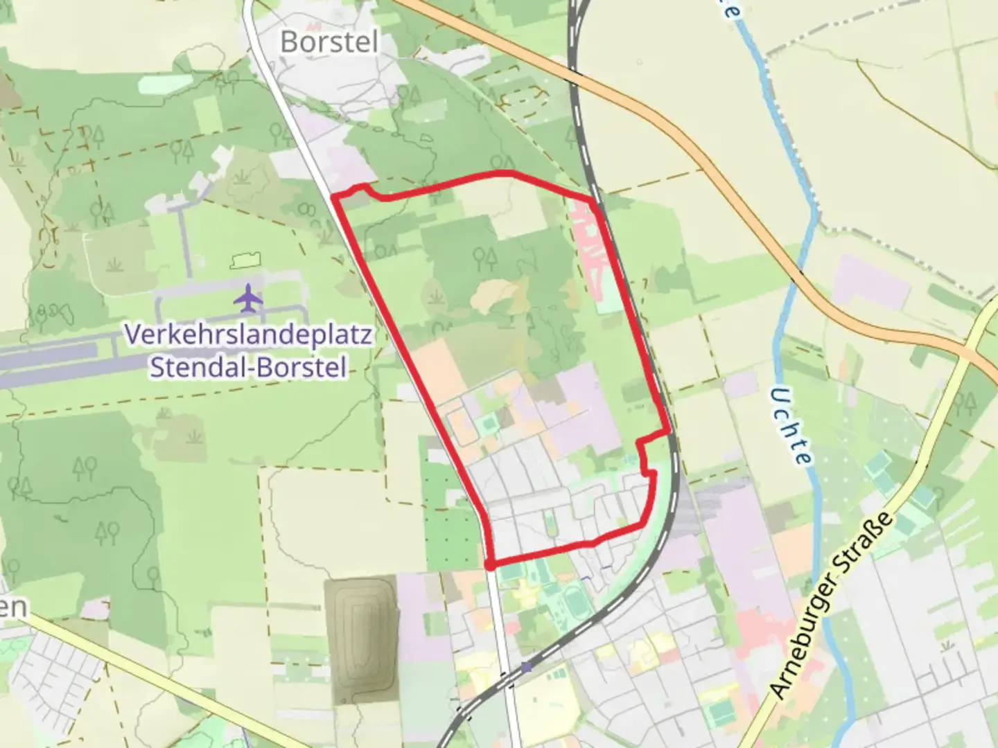 An image depicting the trail Gewerbegebiet Loop and its surrounding area.