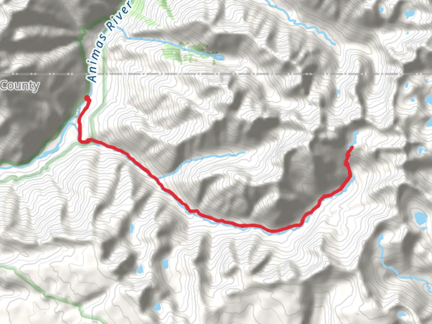 An image depicting the trail Needle-Johnson Creek Trail - Needleton and its surrounding area.