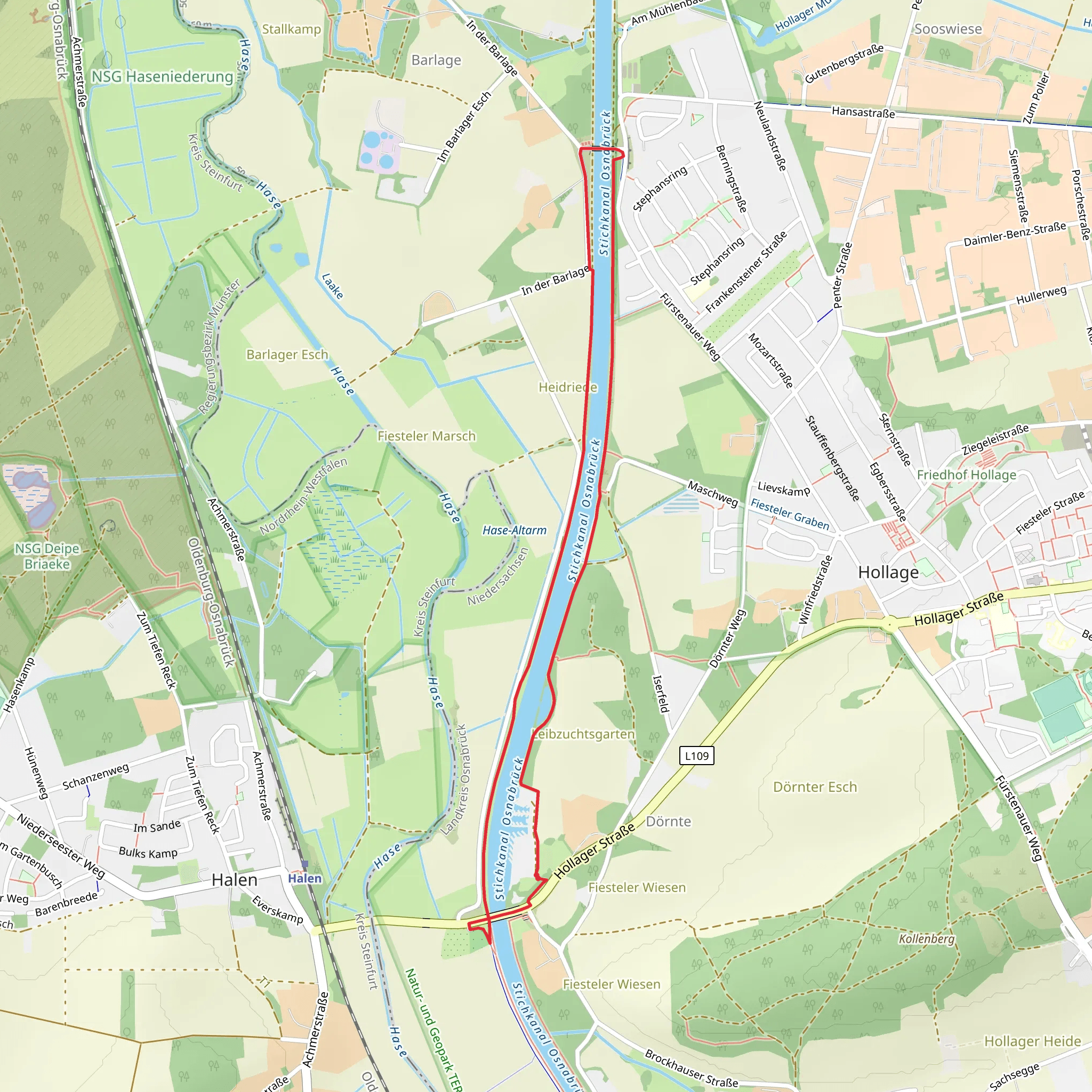Stichkanal Osnabrück Loop - Hollage mobile static map
