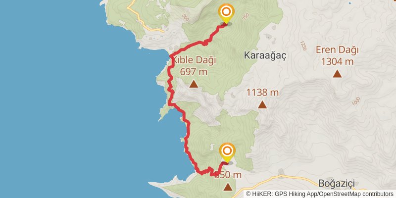 Lycian Way alt 2 Map