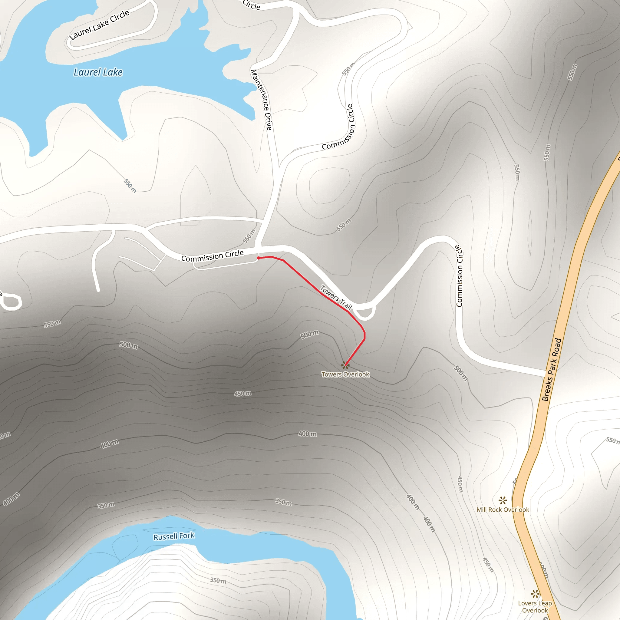 Towers Trail mobile static map