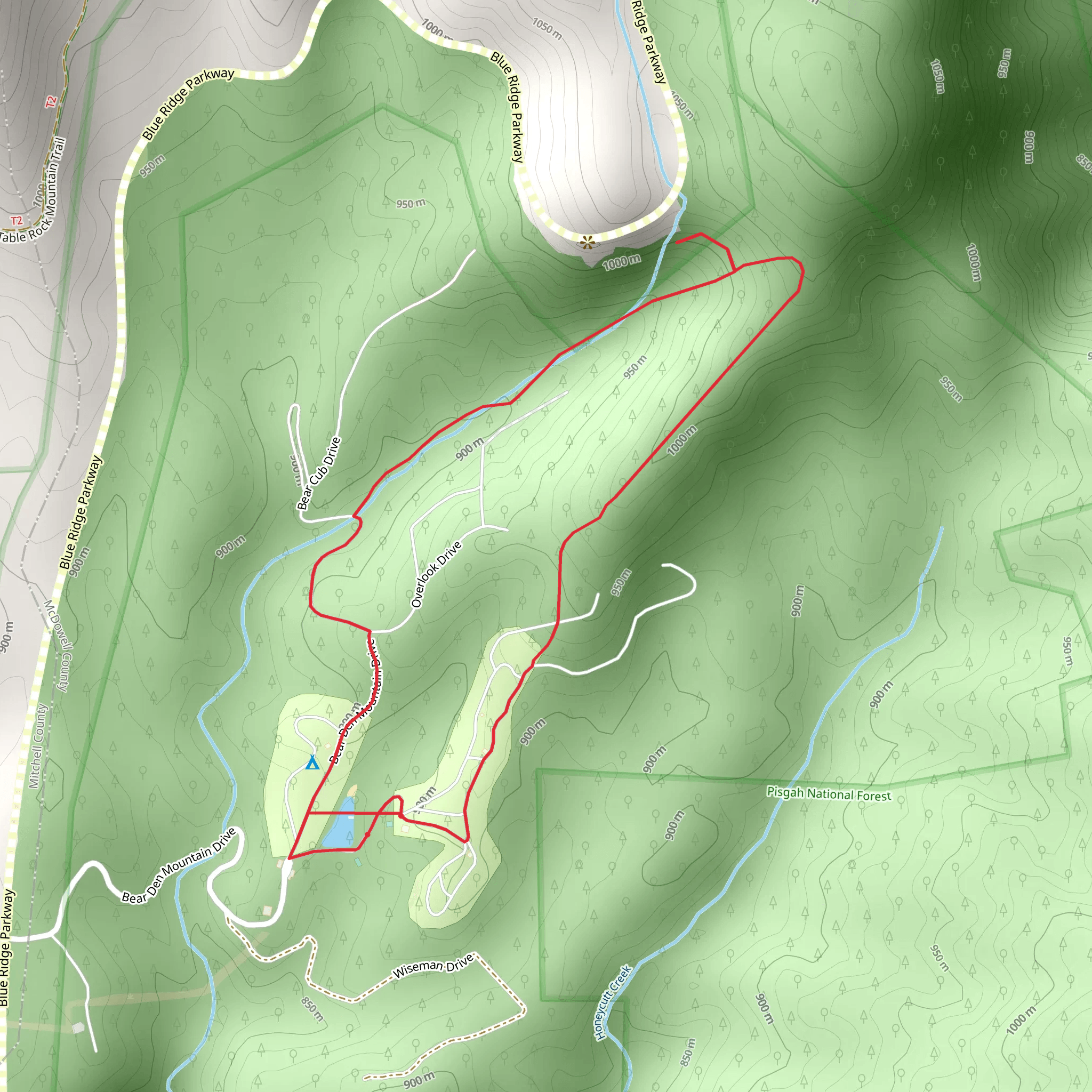 Bear Den Overlook Loop mobile static map