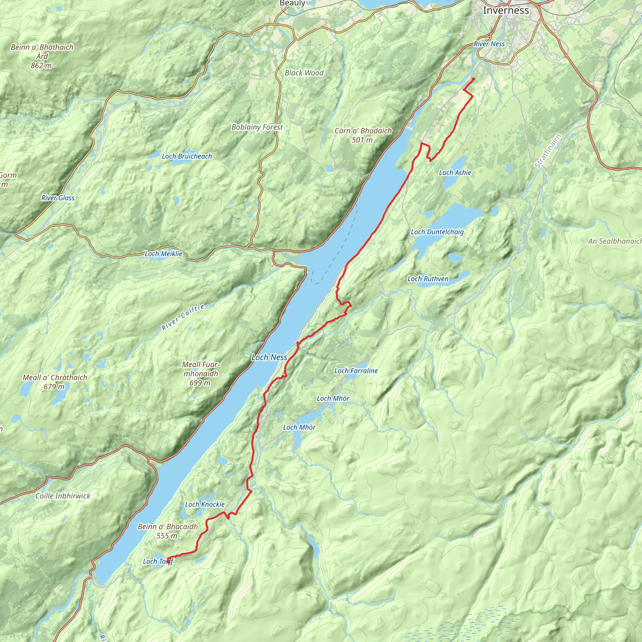 South Loch Ness Trail mobile static map