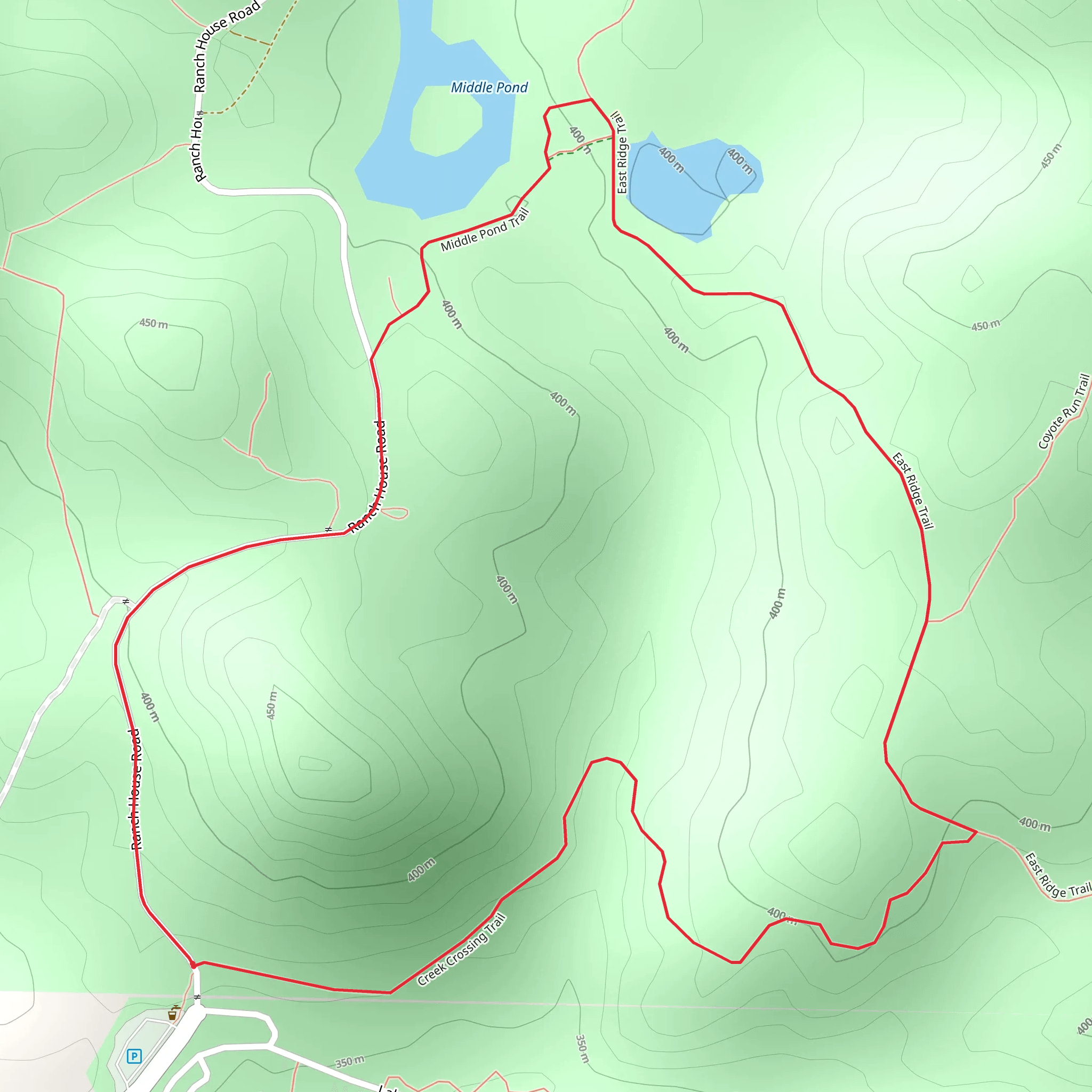 East Ridge Trail and Creek Crossing Loop Trail mobile static map
