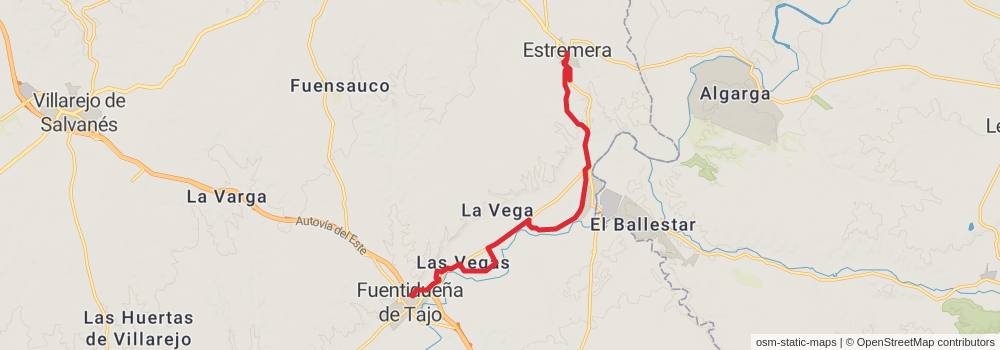 GR 113 Camino Natural del Tajo stage 19 Map