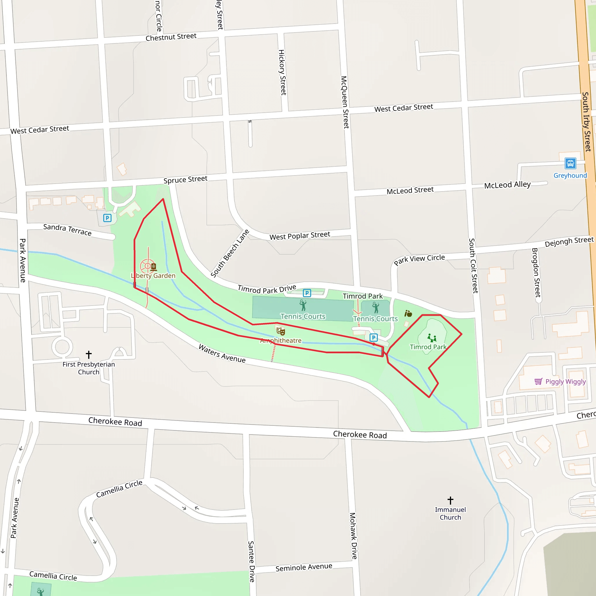 Tennis Courts Loop mobile static map