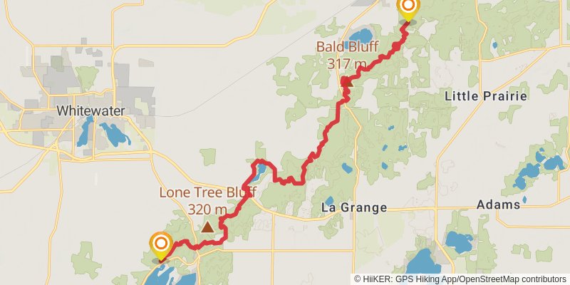Ice Age National Scenic Trail stage 65 Map