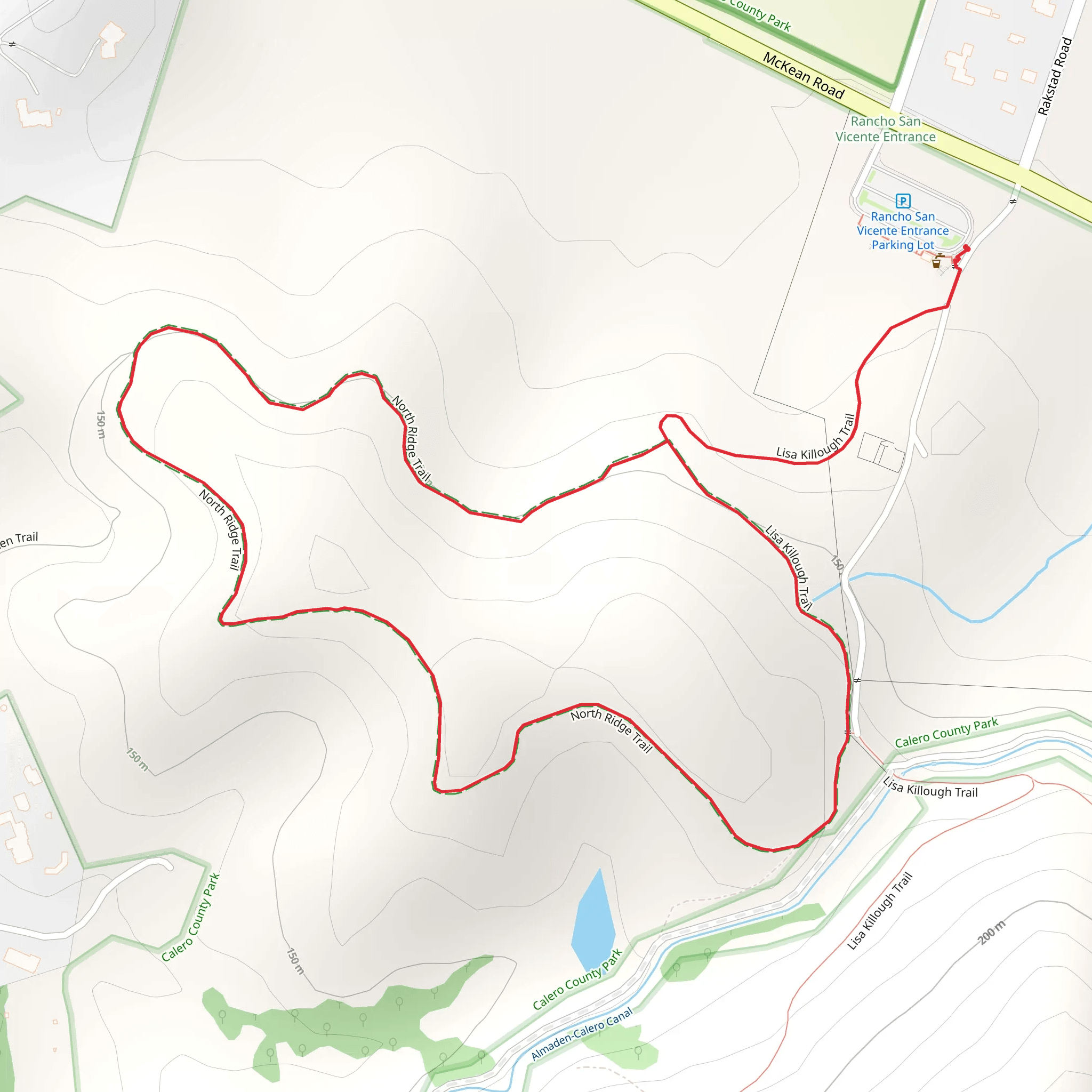 Lisa Killough Trail and North Ridge Trail Loop mobile static map