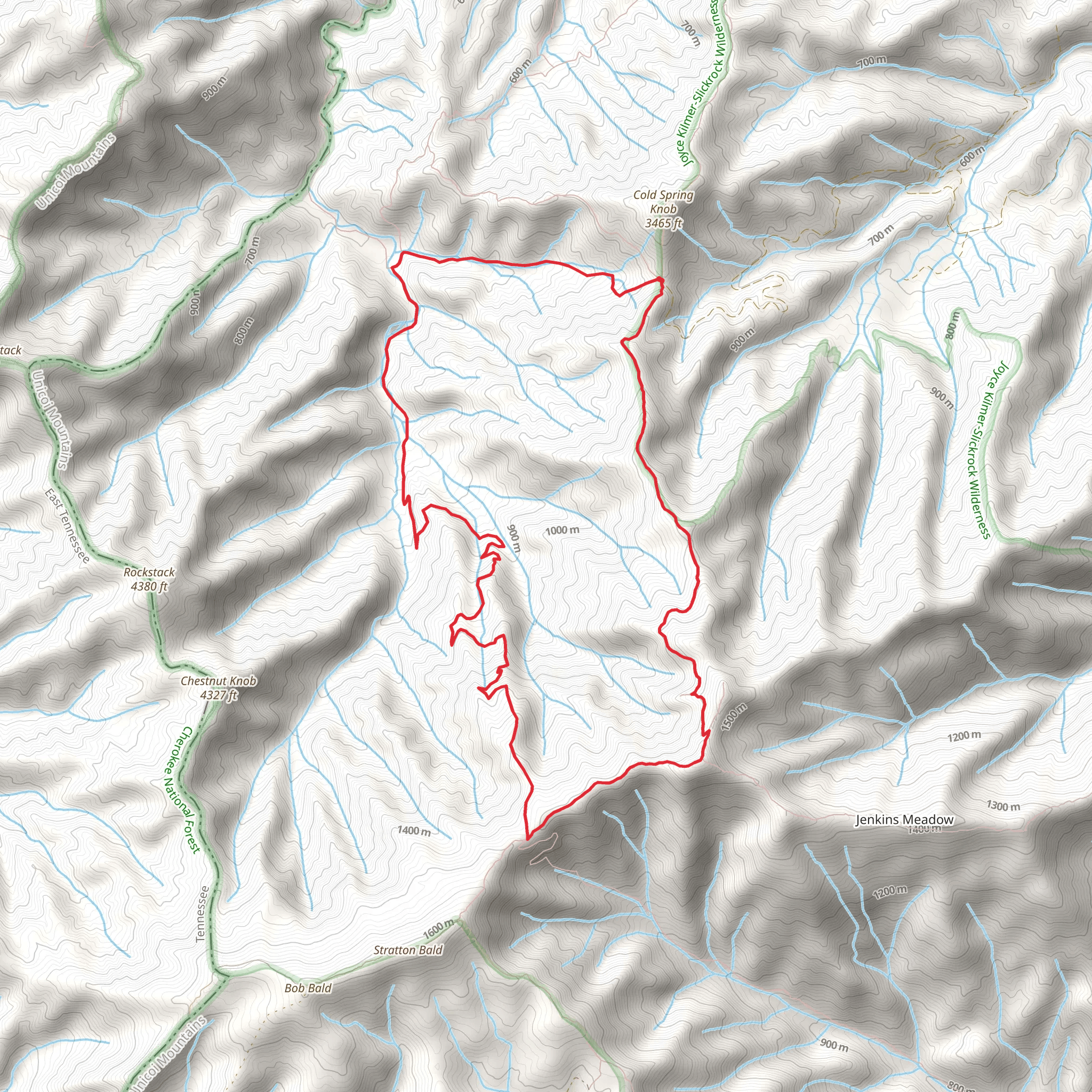 Big Fat Branch, Slickrock Creek and Hangover Lead Loop Trail mobile static map