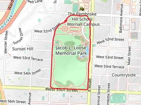 Rose garden and Loose Park Pond Loop