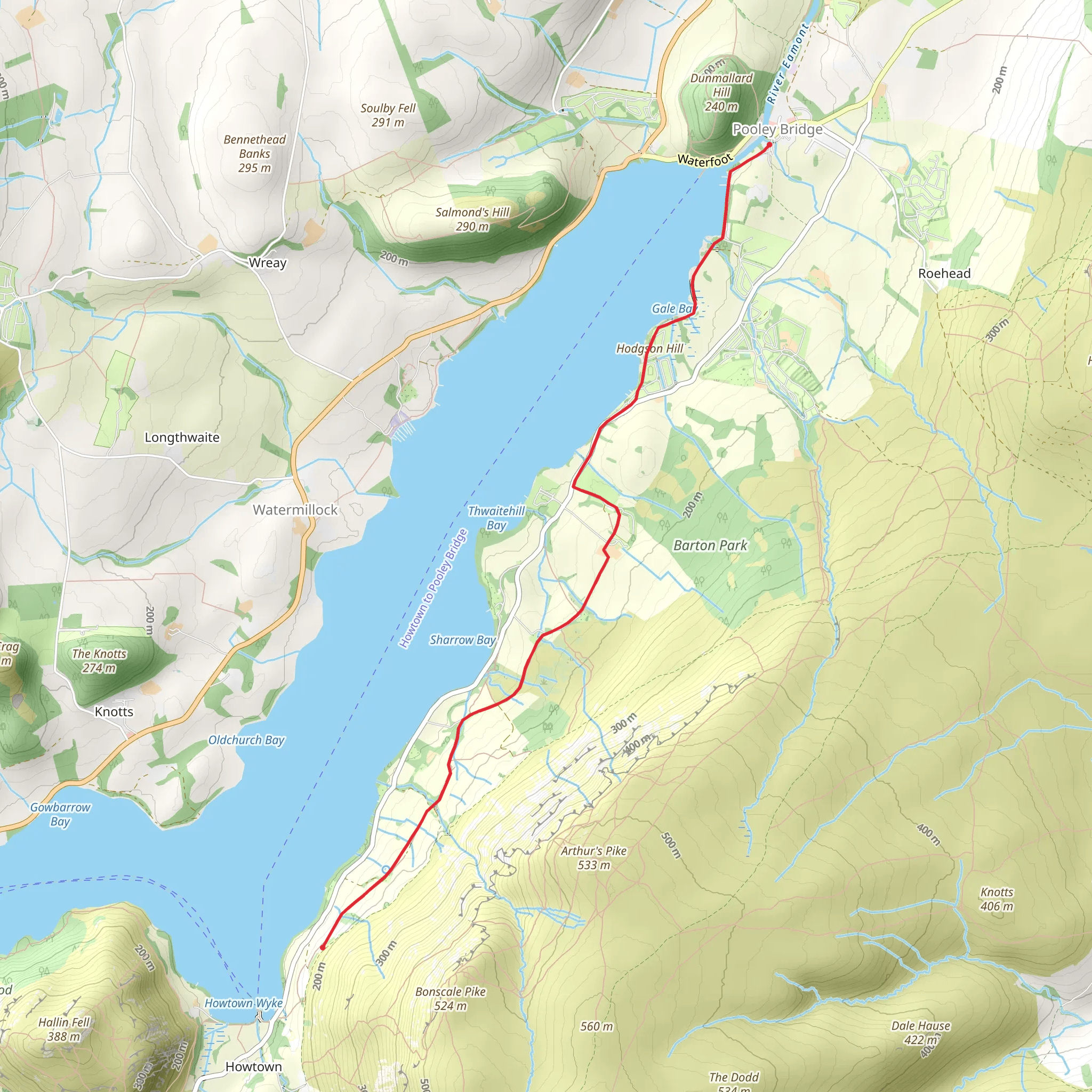 Ullswater Way - Pooley Bridge via Lakeshore mobile static map