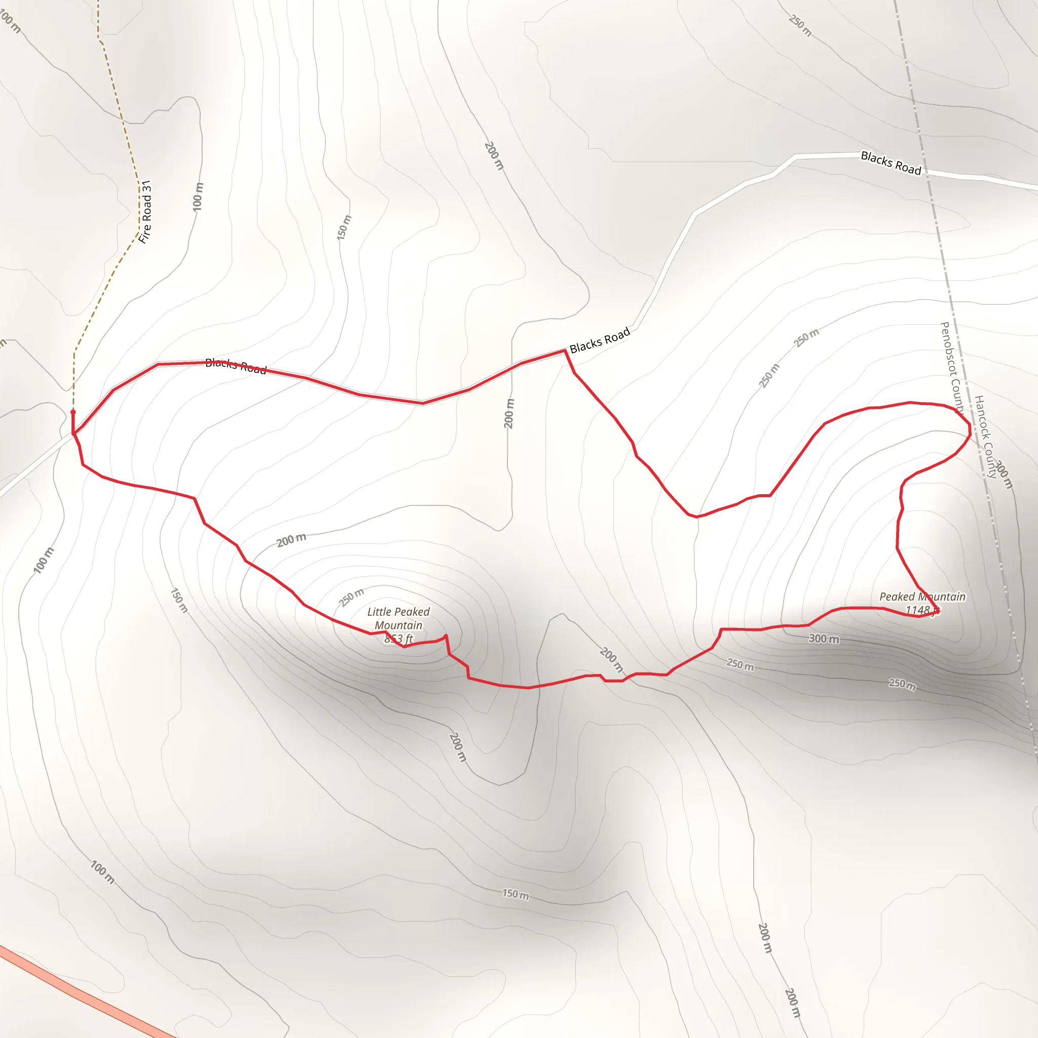 Little Peaked and Mountain Peaked Mountain Loop mobile static map