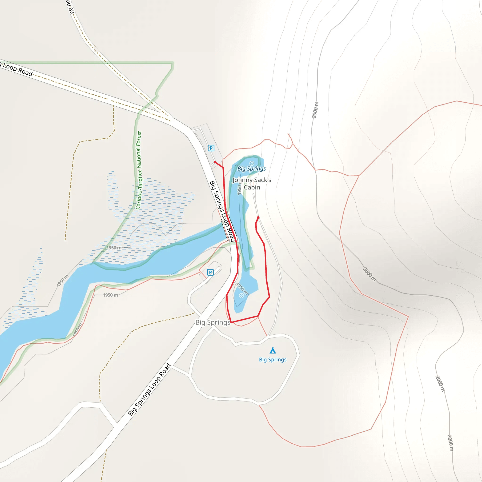 Big Springs Loop Road mobile static map