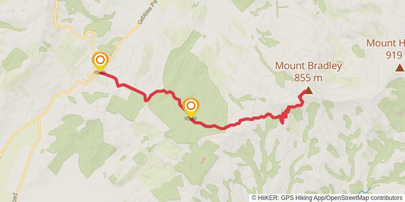 Mount Bradley via Gebbies Pass stage 2 Map