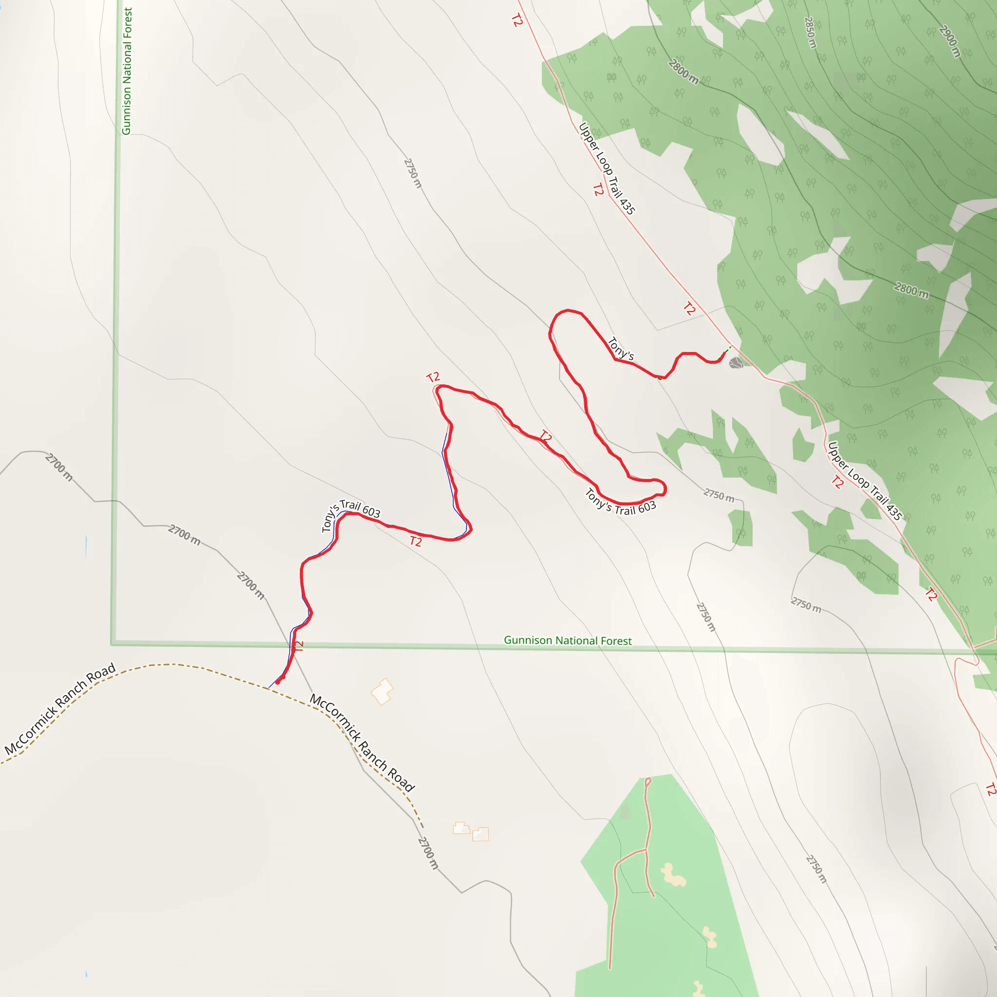 Tony's Trail mobile static map