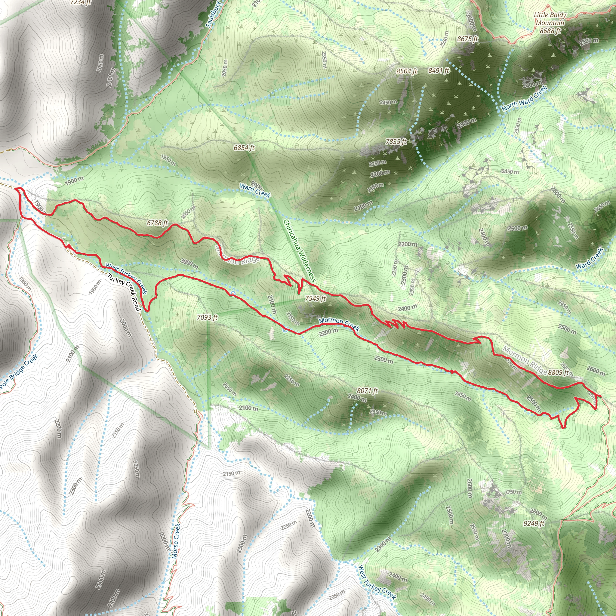 Mormon Ridge Trail and Mormon Canyon Loop Trail mobile static map