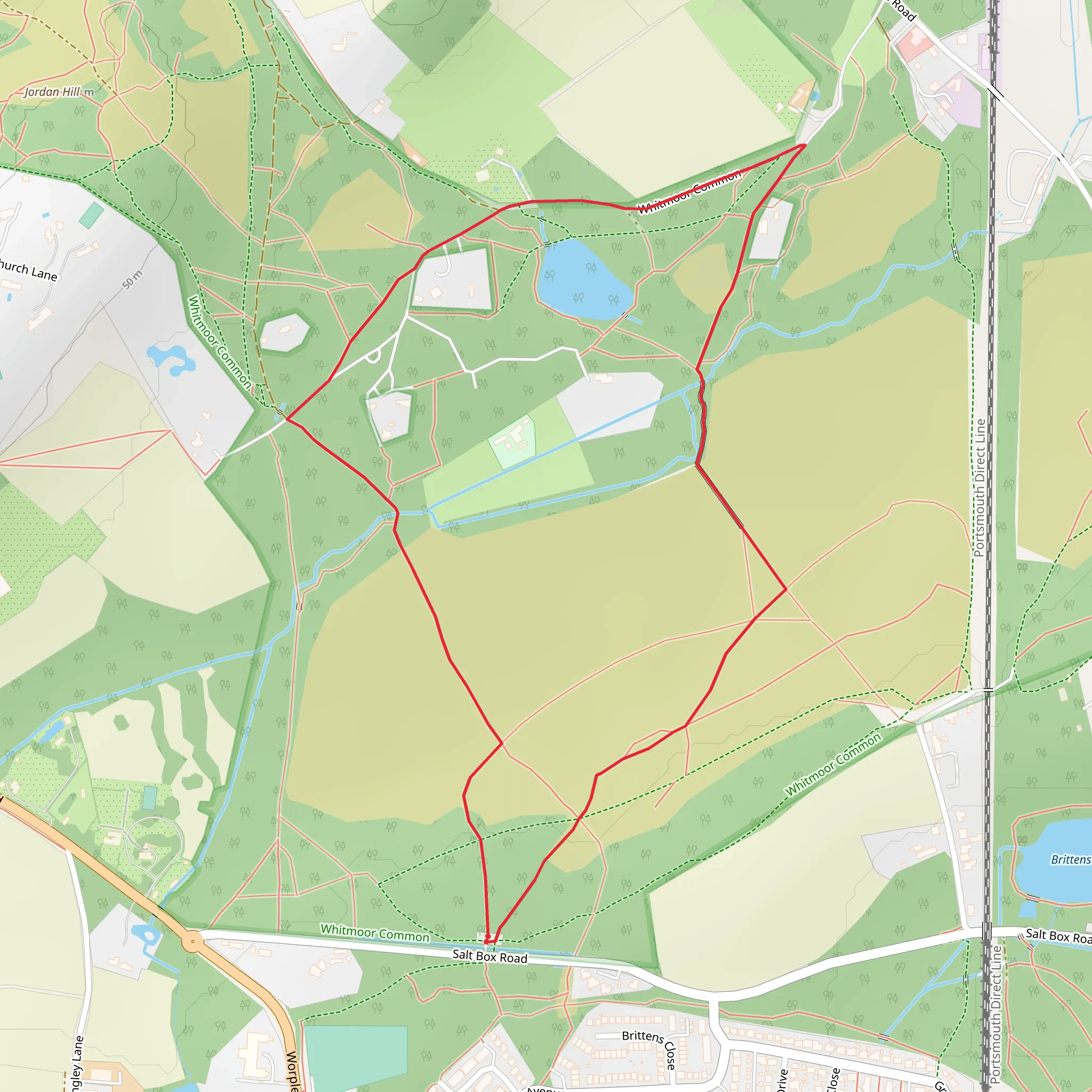 Whitmoor Common Loop mobile static map