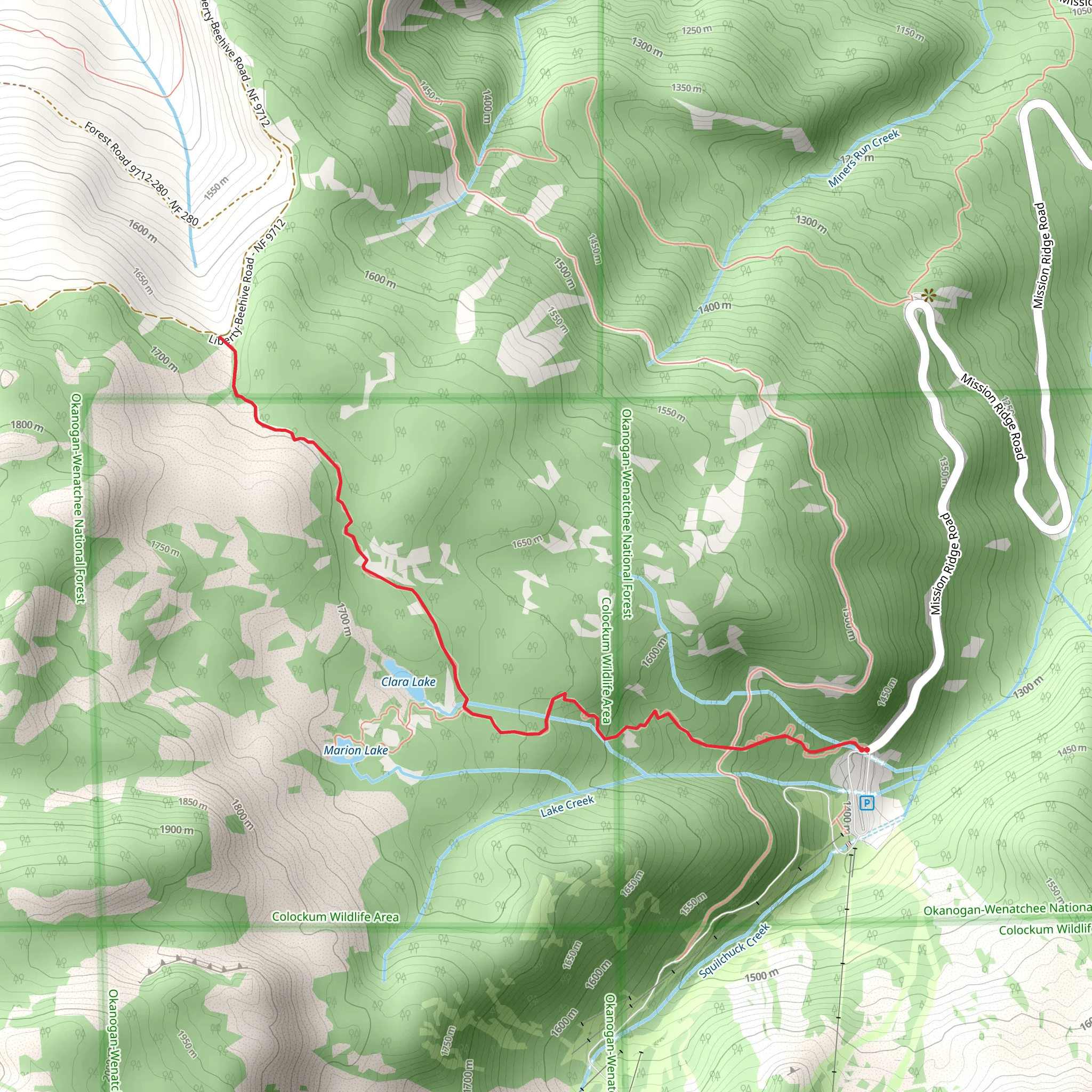 Squilchuck Trail mobile static map