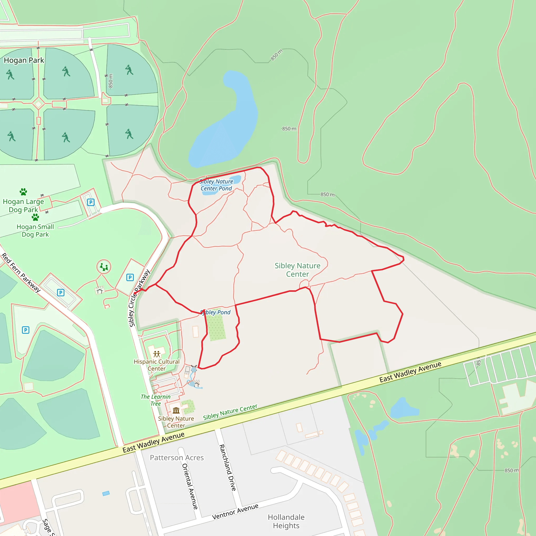 Sibley Nature Center Pond and Sybley Pond Loop mobile static map