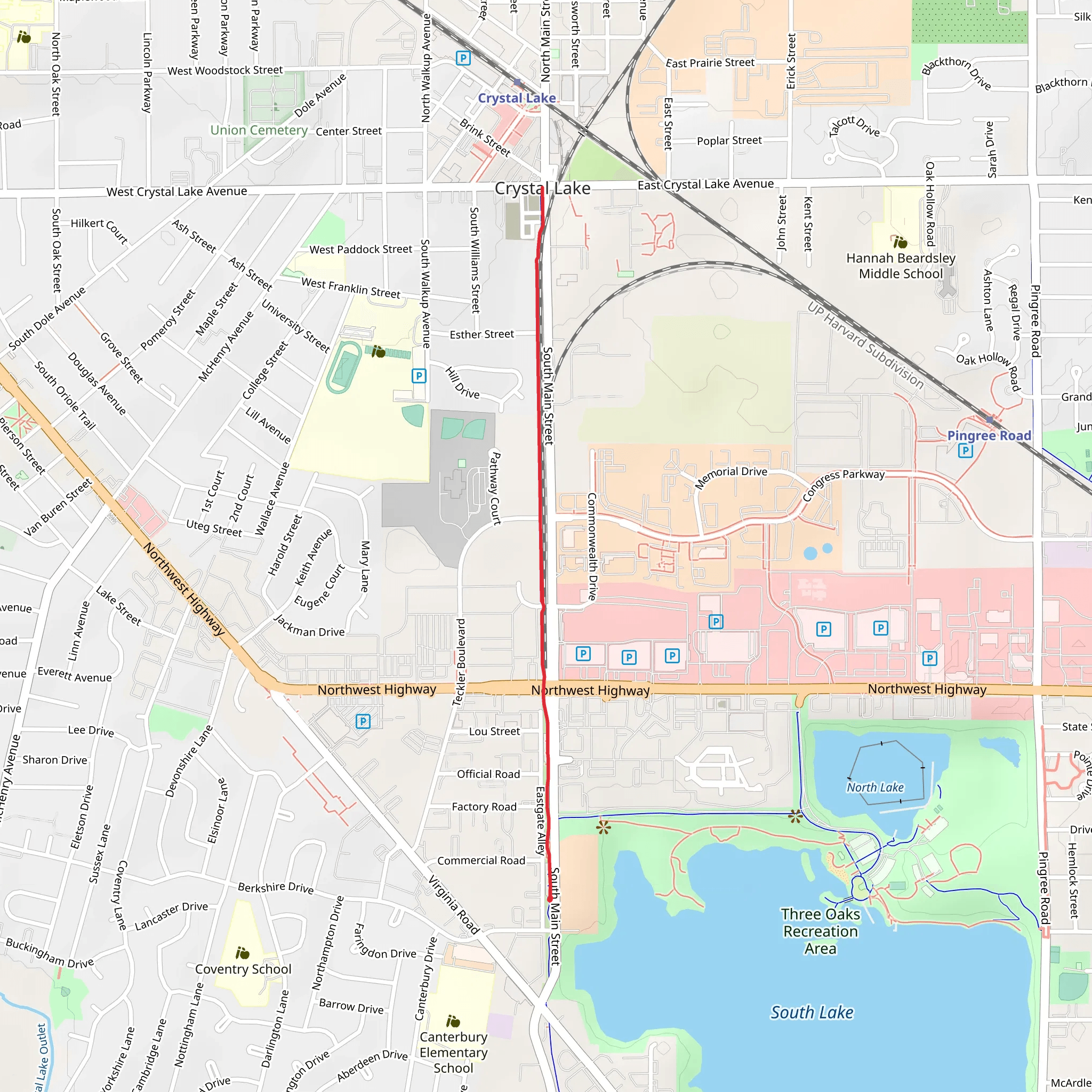 Diverse City Prarie and Crystal Lake Walk mobile static map