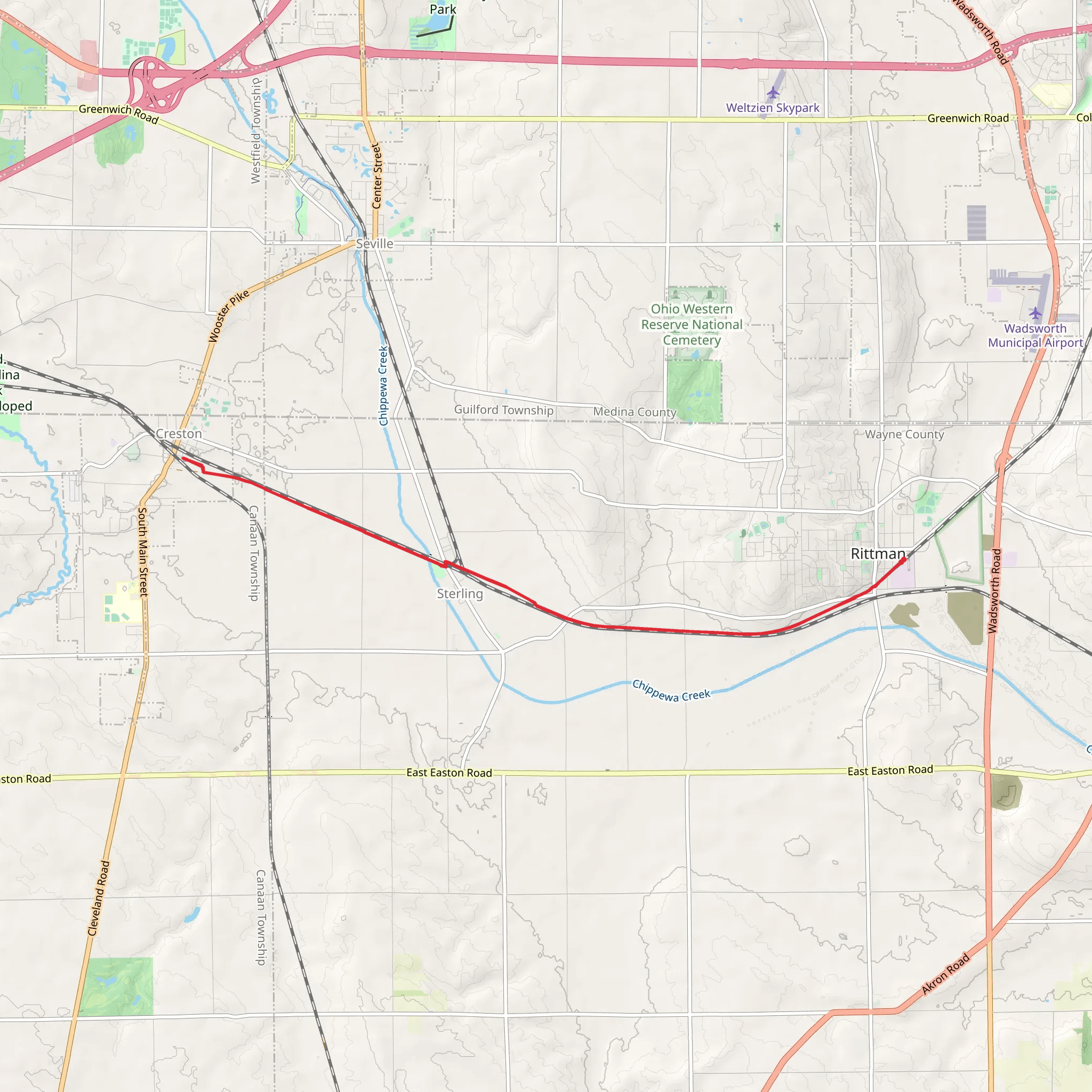 County Line Trail mobile static map
