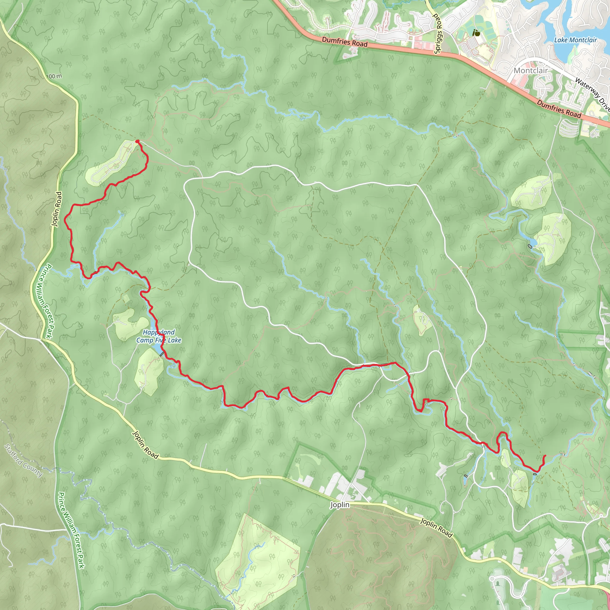 Happyland Camp Lakes - South Valley Trail mobile static map